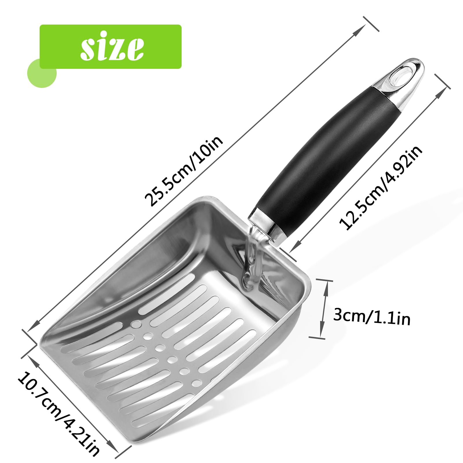 Apidgrowth Cat Litter Scoop - Metal Medium Cat Litter Scoop-Sturdy Mesh Scooper - Mesh Shovel-Easy To Clean - Suitable For Cat L