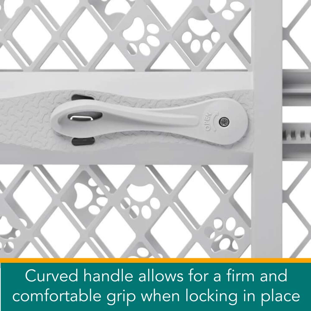 Mypet North States Paws Portable Pet Gate: 26-40' Wide. Pressure Mount. No Tools Needed. Made In Usa. Dog Gate 23' Tall, Expandable, Durable Dog Gates For Doorways, Light Gray