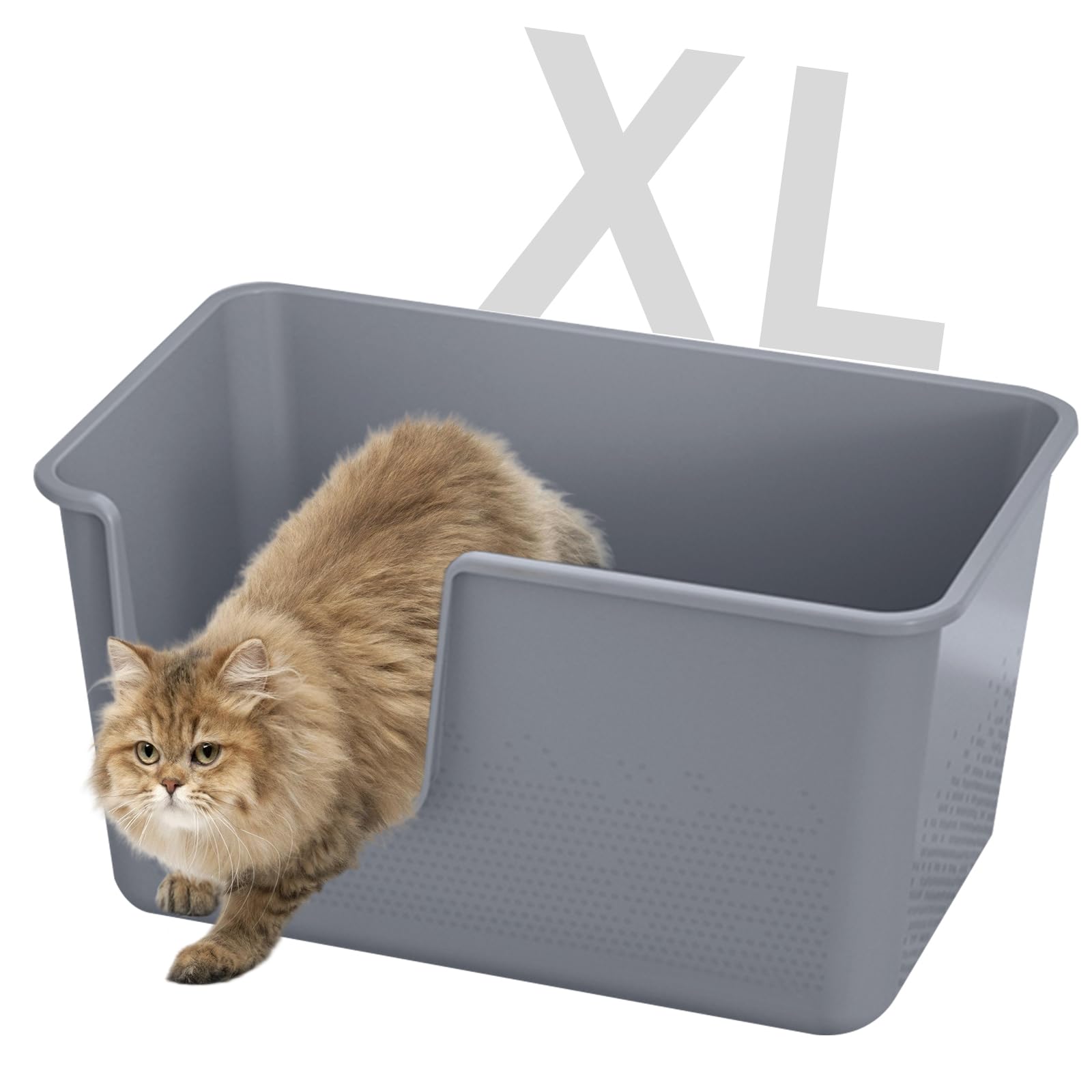 TAILRYTH Jumbo Cat Litter Box with High Sides,24.4 L 15.1 W 13.0 H,Extra Large Litter Boxes for Big Cats & Kittens,XL Cat Pan,In