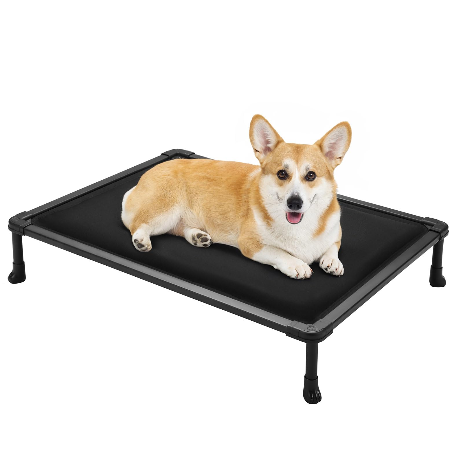 Veehoo Chewproof Elevated Dog Bed, Durable Raised Pet Cot With Soft Pp Cotton-Filled Waterproof Mat, Washable Padded Cot For Ind