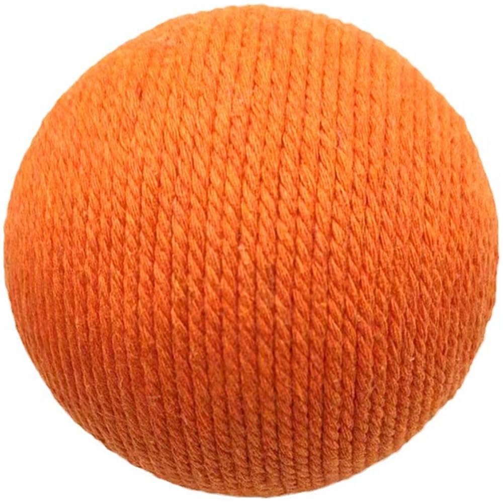 Silvewillo Extra Large 4-Inch Cotton Yarn Fluffy Soft Scratch Cat Ball Toy (Orange)