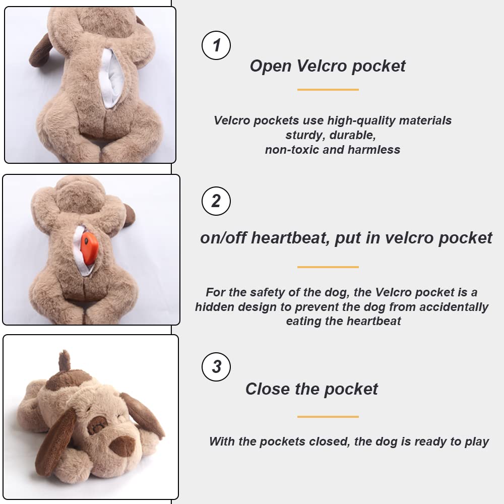 BEVERLYSHARK Beverly Shark Puppy Heartbeat Toy Dog Anxiety Relief Calming Aid Puppy Heartbeat Stuffed Animal Behavioral Training