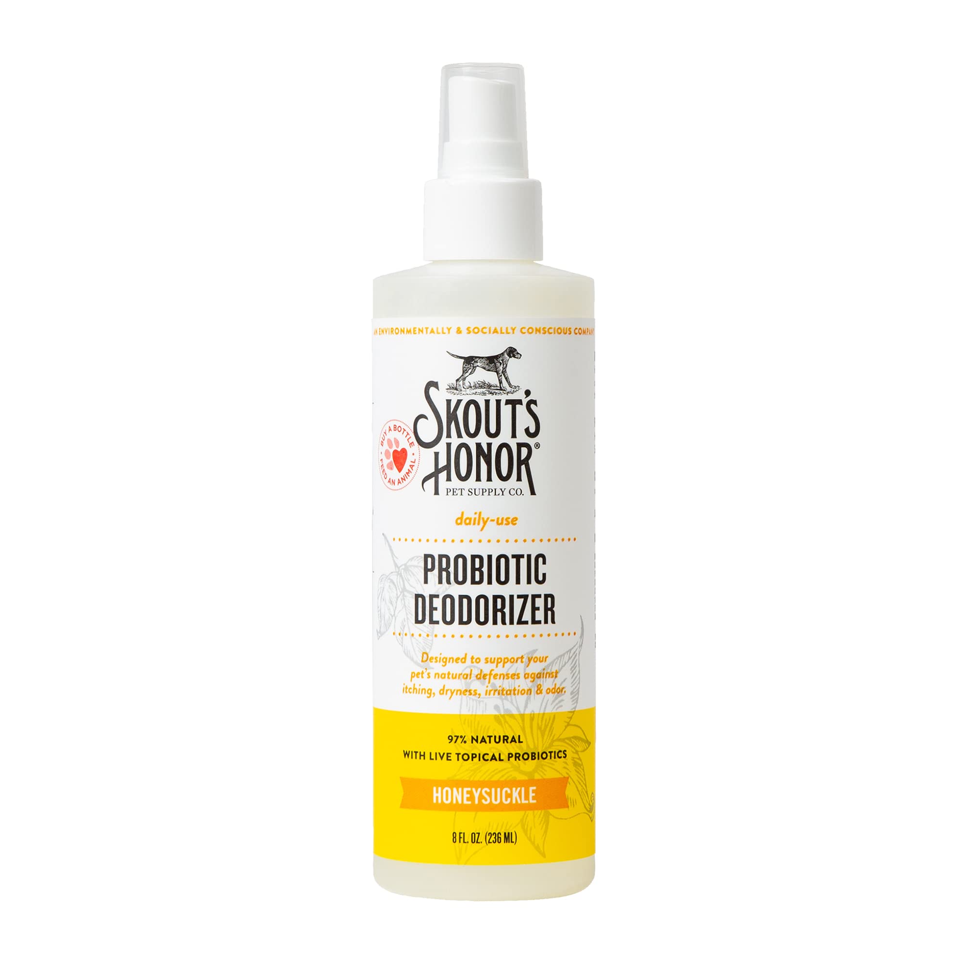 Skout'S Honor Pet Deodorizer Spray- Hydrating Daily-Use With Avocado Oil & Omega-3S, Paraben & Sulfate-Free, 97% Natural, 8Oz, H