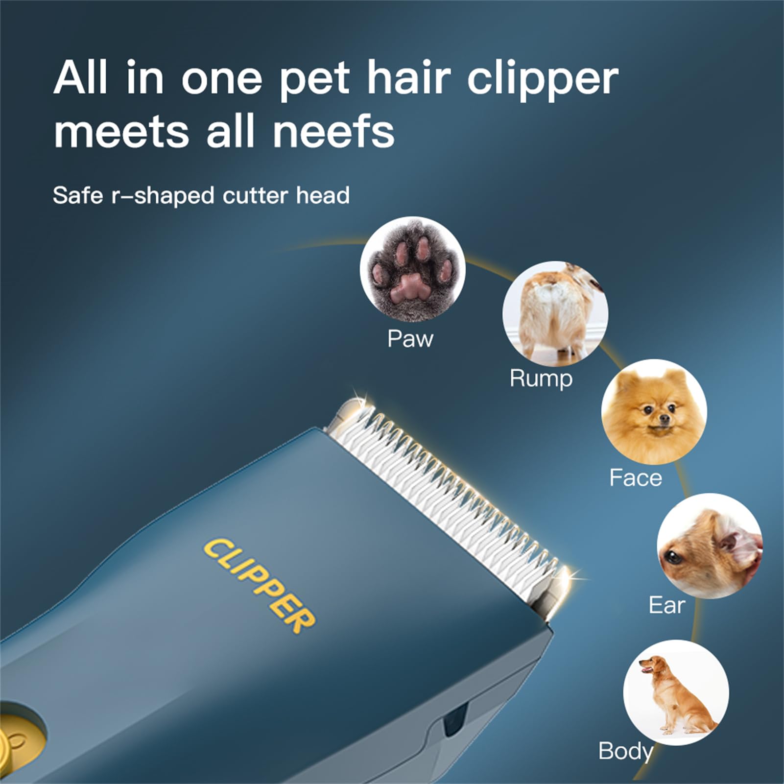 Founouly Prowerful Home Professional Dog Grooming Kit Clipper Low Noise Usb Rechargeable Gifts For Dog Cat Green,Ts006