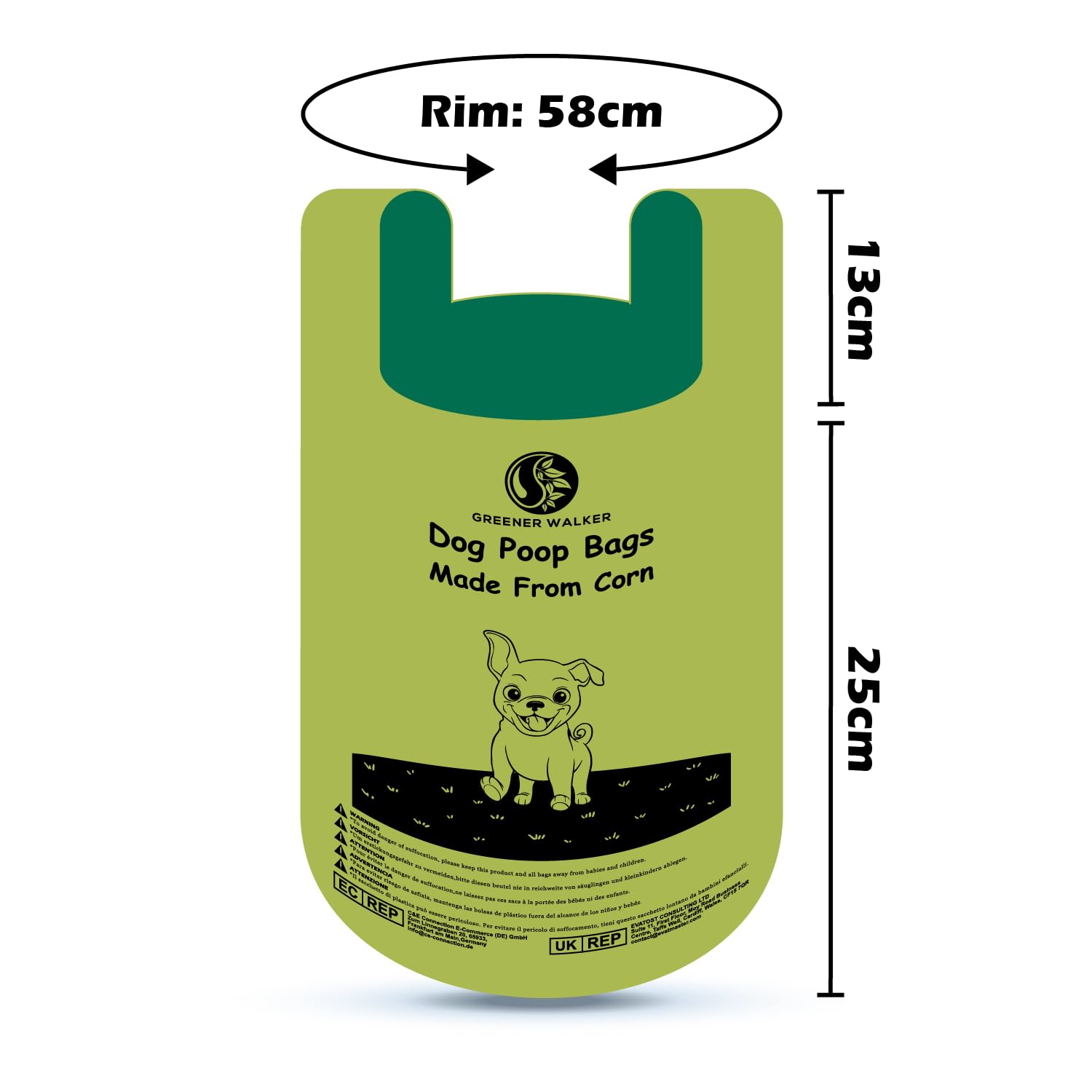 Greener Walker Tie Handles Poo Bags For Dog Waste, 600 Doggy Waste Bags Extra Thick Strong 100% Leak-Proof (Brown)