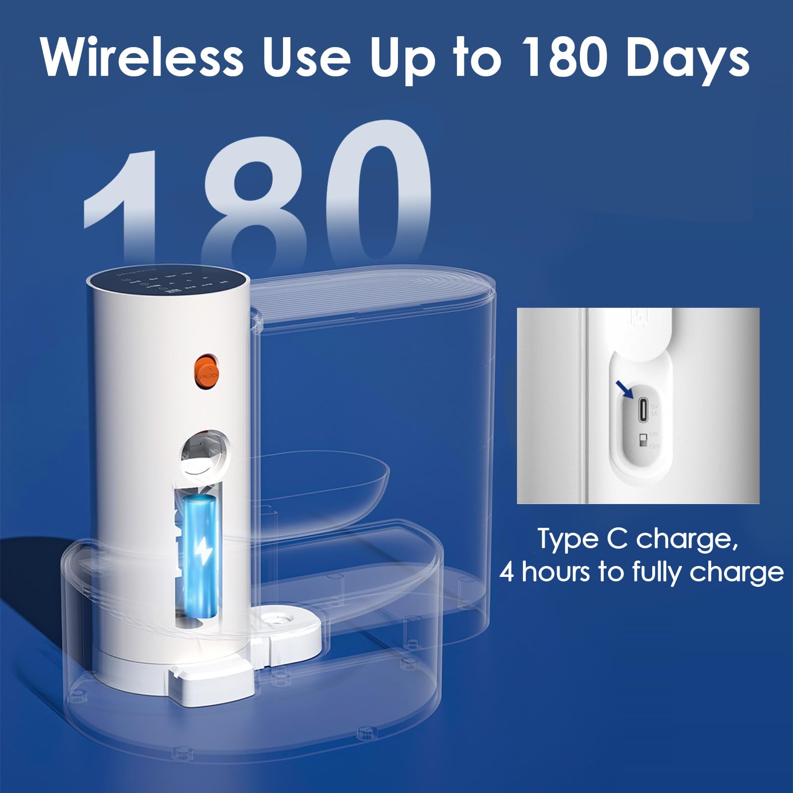 Smart Pet Water Fountain, 3L/100Oz Automatic Cat Water Fountain, Rechargeable And No Filter Dog Water Dispenser, 2025 Wireless U