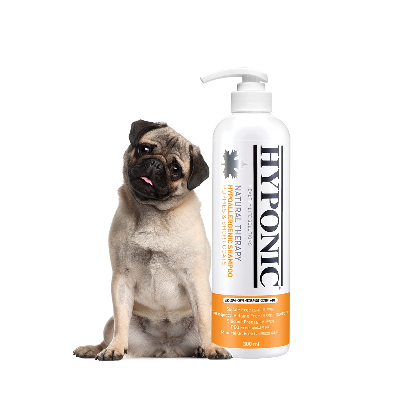 Hyponic Hypoallergenic Premium Dog Shampoo - Deodorizing, Sensitive Skin, Detangling (Puppies& Short Coats (10.1 Oz))