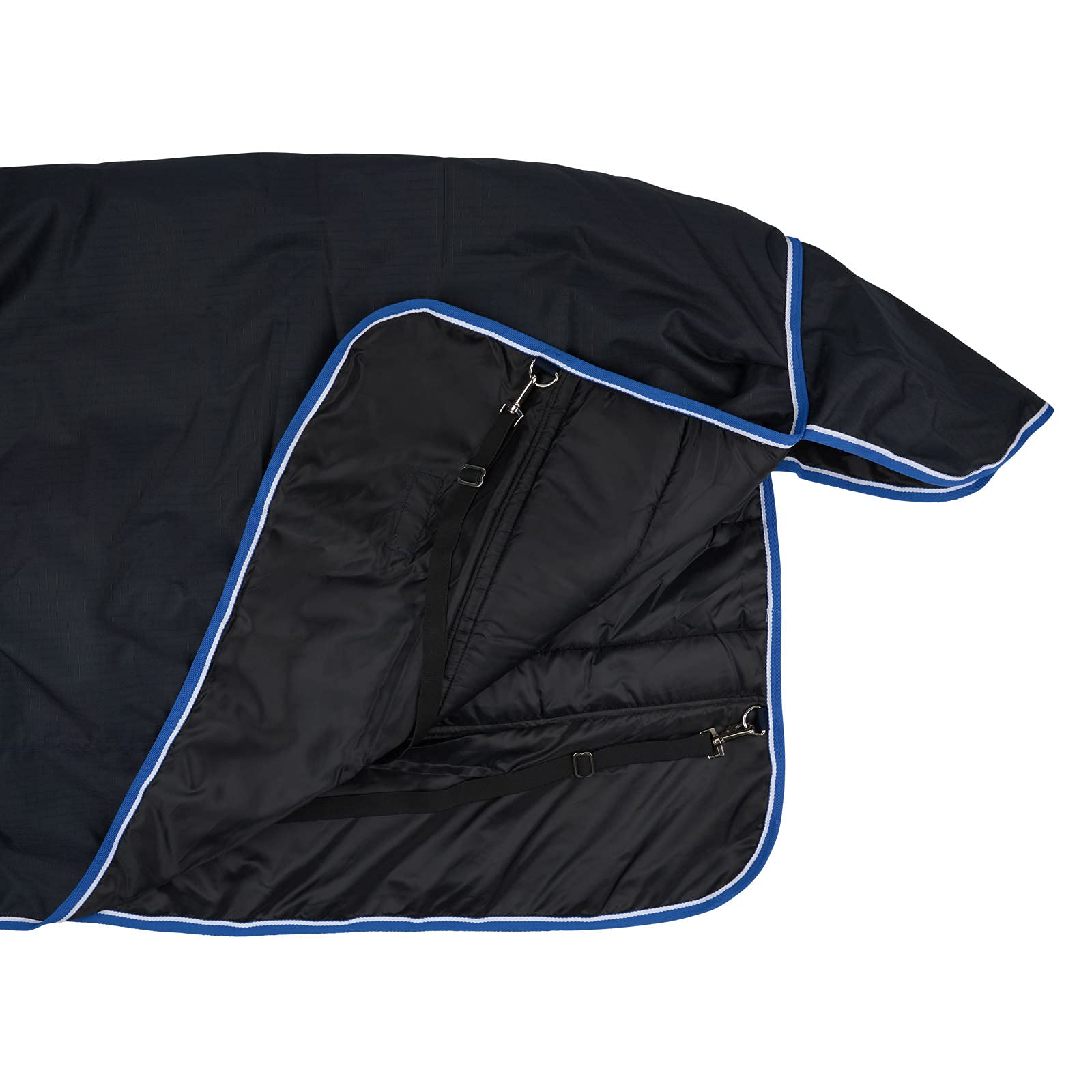Horze Glasgow Heavy Weight Winter Turnout (400G Fill) | Waterproof Combo Horse Blanket With Neck Cover - Dark Blue - 81 In