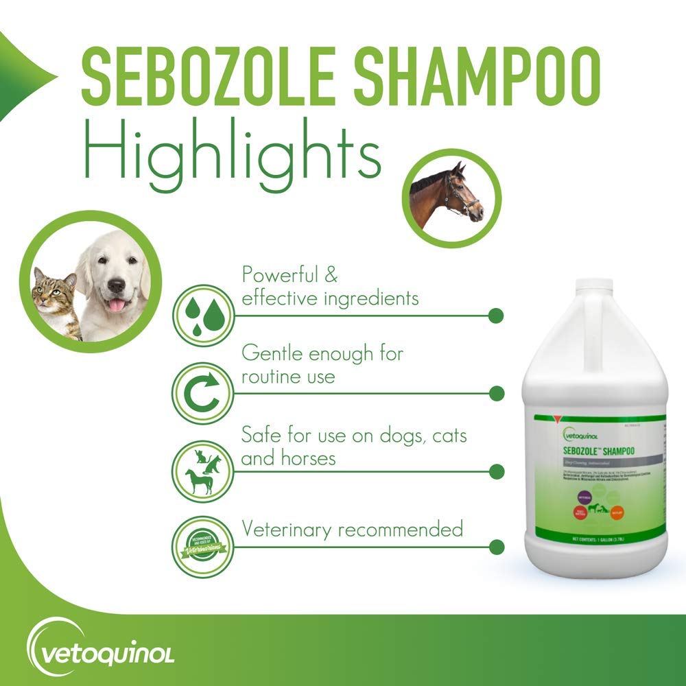 Vetoquinol Sebozole Shampoo With Miconazole Nitrate 2% And Chloroxylenol 1%, 128Oz