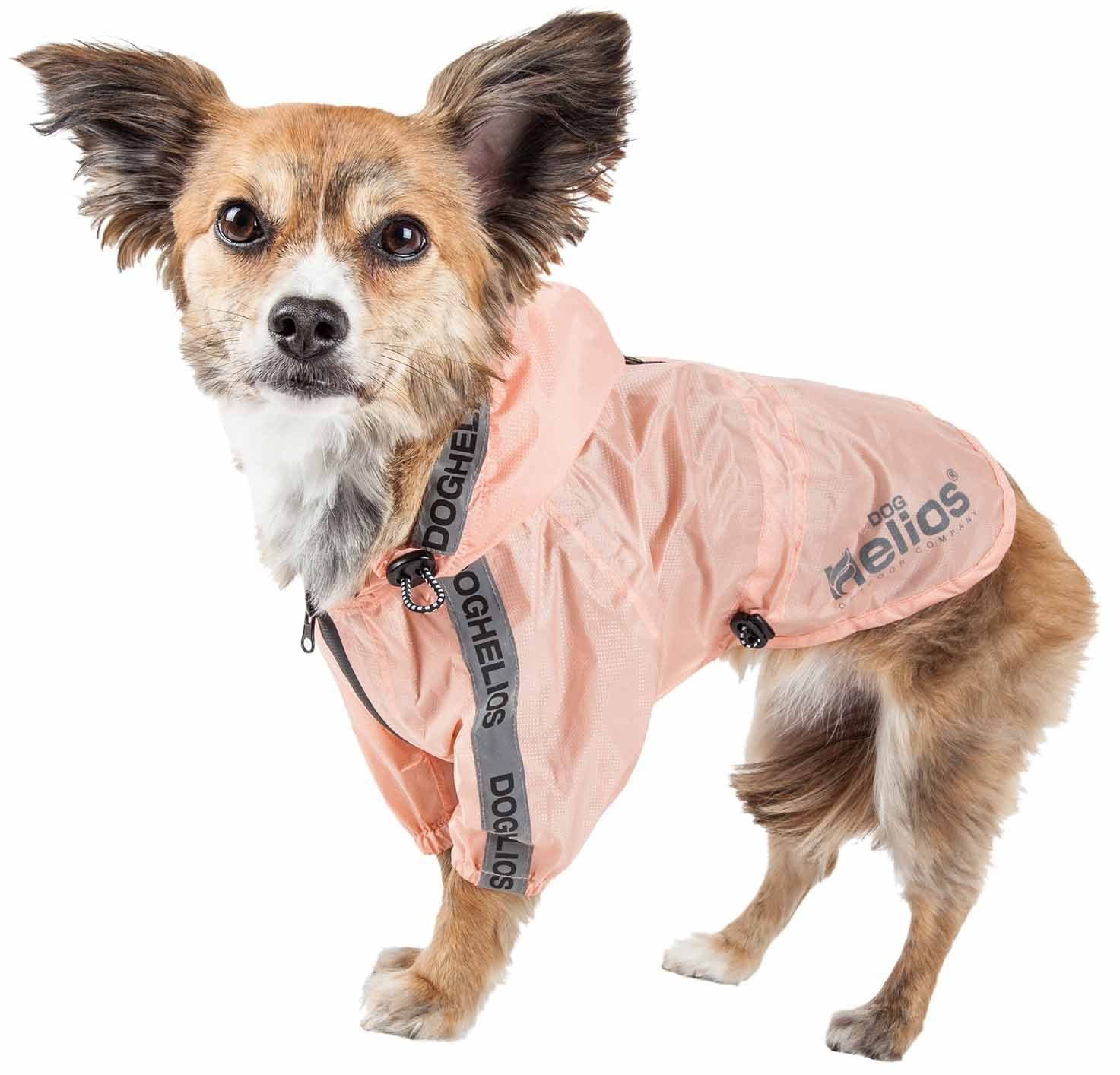 Dog Helios Torrential Shield Adjustable And Waterproof Dog Raincoat Poncho, Lg, Pink