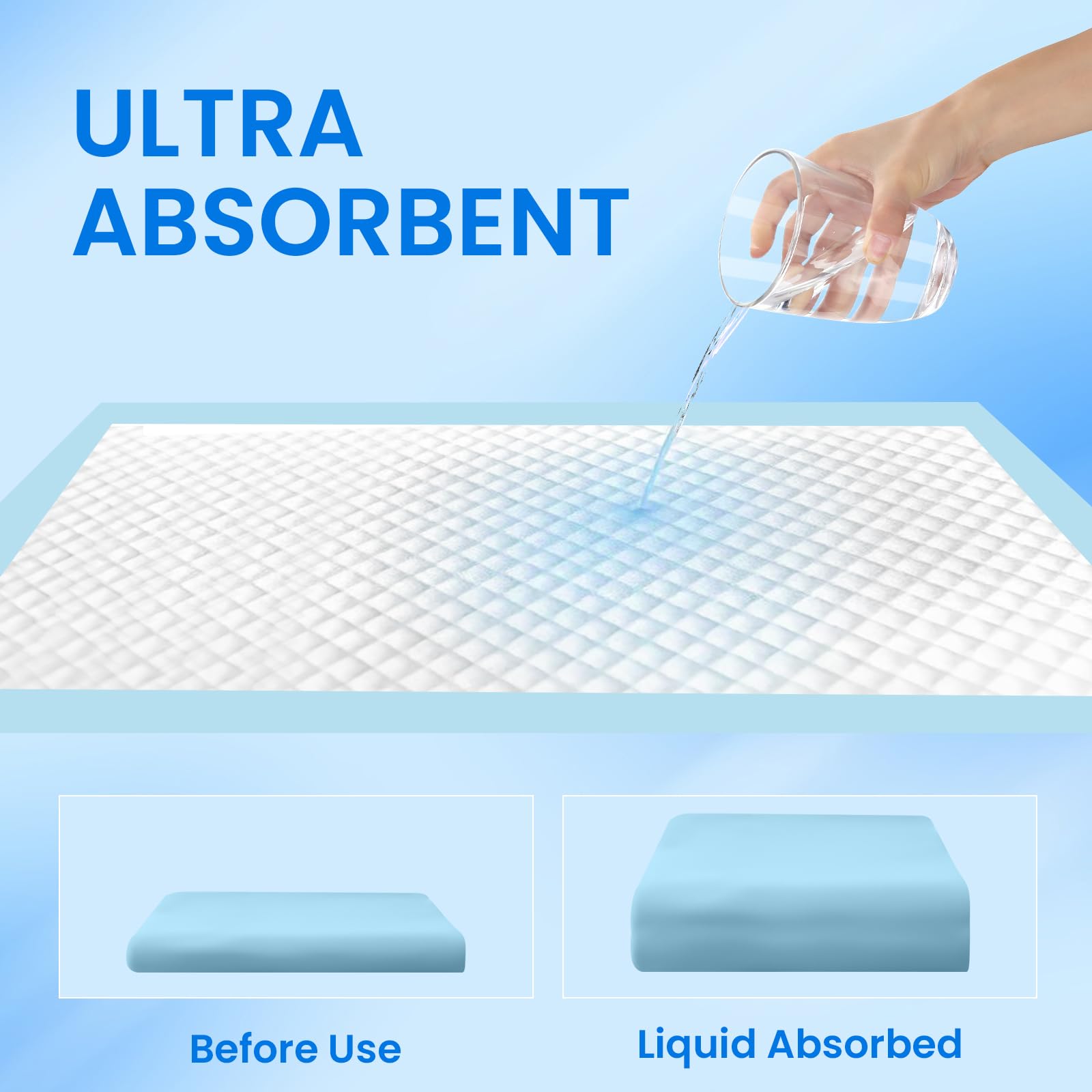 Dog Pee Pads 22 x23 , Pee Pads for Dogs, Disposable Puppy Pads Pet Training Pads Super Absorbent Leak-Proof Quick Drying Pee Pad