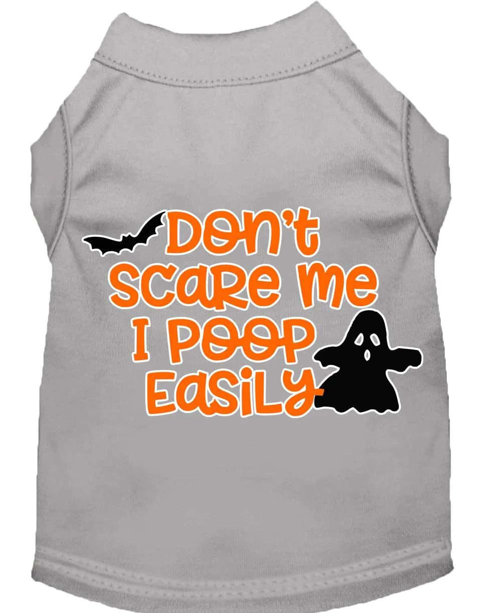 Halloween Pet Dog & Cat Shirt Screen Printed, "Don't Scare Me, I Poop Easily" Aqua L