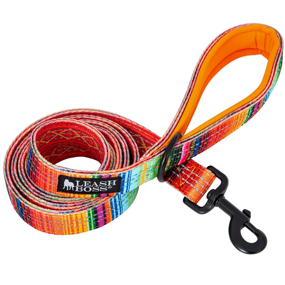Leash Boss 6Ft Dog Leash | Ultra Comfort Double-Thick Soft Padded Handle | Reflective Leash For Large Dogs, Medium Dogs | Heavy Duty Leash For Large Breed Dogs | Nylon Leash For Small Dogs/Puppies