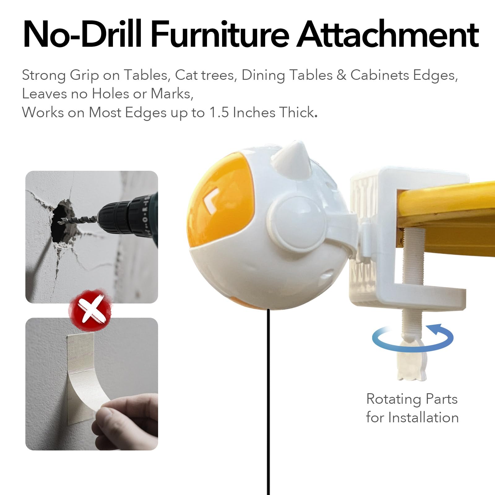 Goocare Automatic Interactive Cat Toy With Random Rising & Falling Mode, Best Fluffy Ball Toy For Bored Indoor Adult Cats, Alone