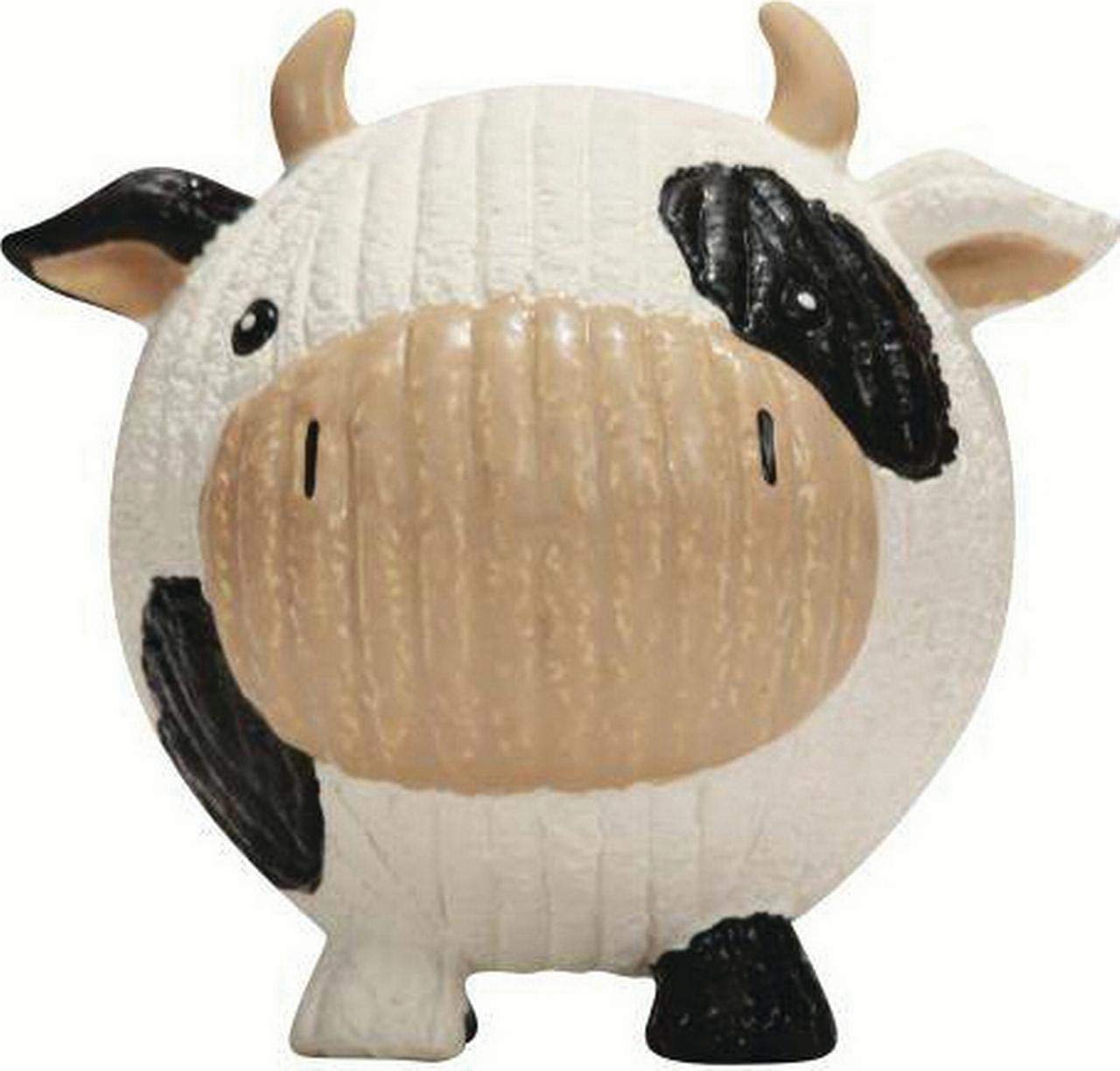 Hugglehounds Ruff-Tex Squeaky Tough Dog Chew Toy All Natural, Cow, Large
