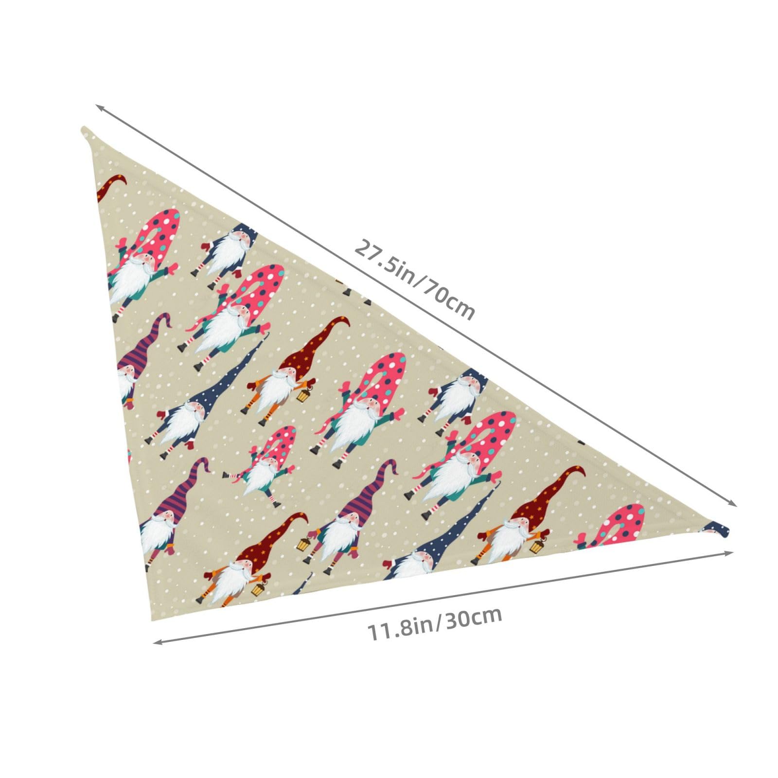 Cute Funny Christmas Gnome Gnomes Casual Funny Funky Dog Bandana Scarf Triangle Bibs Pet Accessories Cat Kerchief
