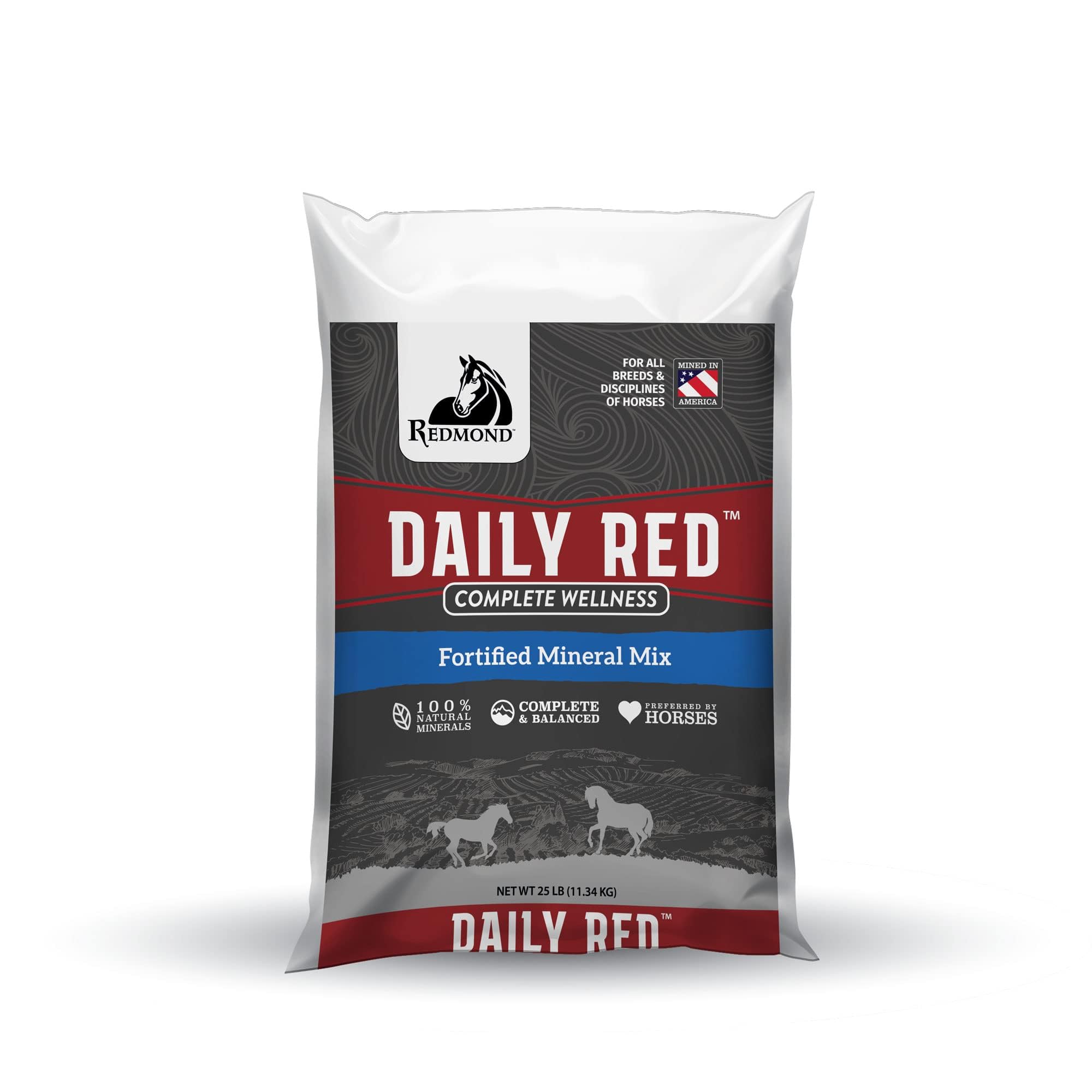 Daily Red Complete Wellness, Fortified Mineral Mix Supplement for Horses, 25lb Refill Bag