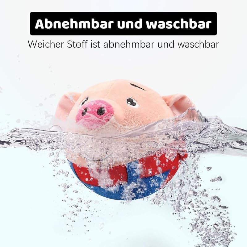 2024 New Active Moving Pet Plush Interactive Electronic Dog Toy - Rechargeable Squeaky Moving Ball Toy (Red Pig)