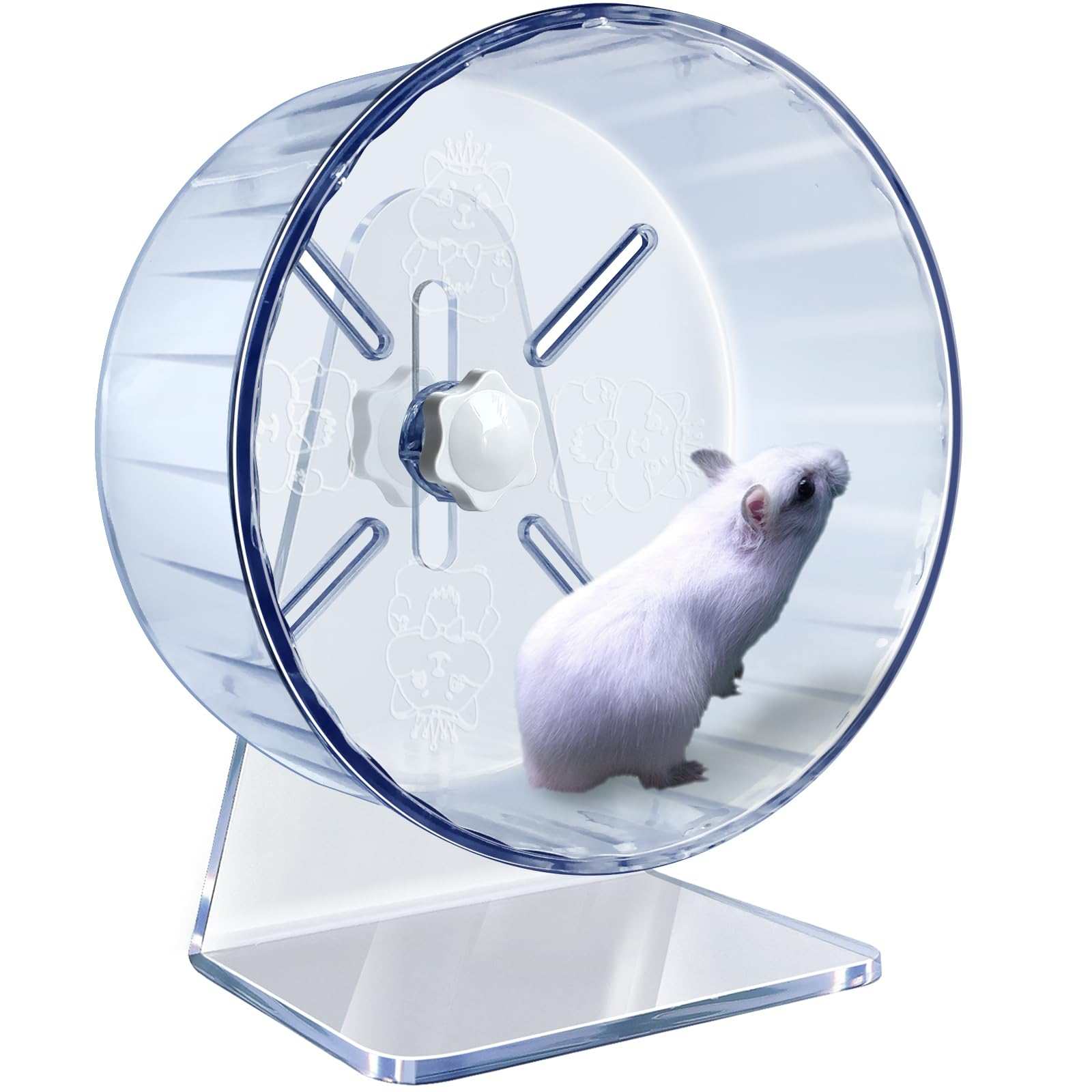 Lazyyzal Silent Hamster Wheel, Super-Silent Hamster Exercise Wheels Accessories, Quiet Running Wheels, Adjustable Stand For Hams