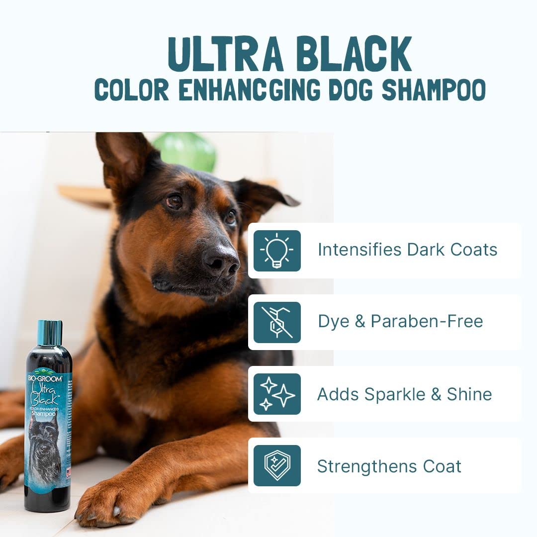 Bio-Groom Ultra-Black Dog Shampoo – Color Enhancing Pet Shampoo, Dog Bathing Supplies, Puppy Wash, Dog Grooming Supplies, Cruelty-Free, Made In Usa, Coat Brightener Shampoo – 12 Fl Oz 1-Pack
