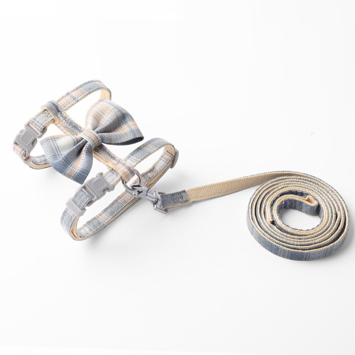 Wellyuk Cat Harness And Leash Set Escape Proof For Outdoor Walking Travel With Cute Blue Bowtie, Kitten Soft Lightweight Small A