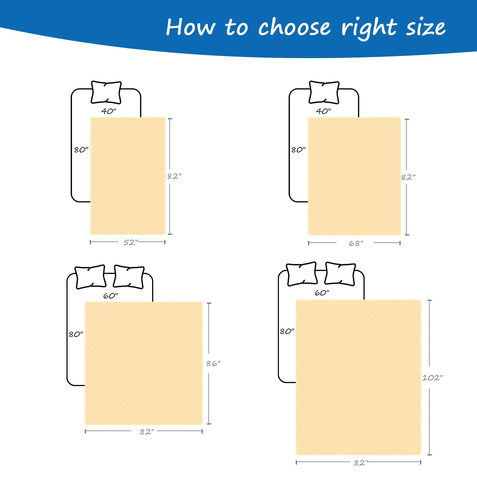 Bed Cover For Dogs Washable, Waterproof Dog Couch Cover Pet Blanket Sofa Pet Bed Mat, Waterproof Dog Blanket (52 X 82 Inch)