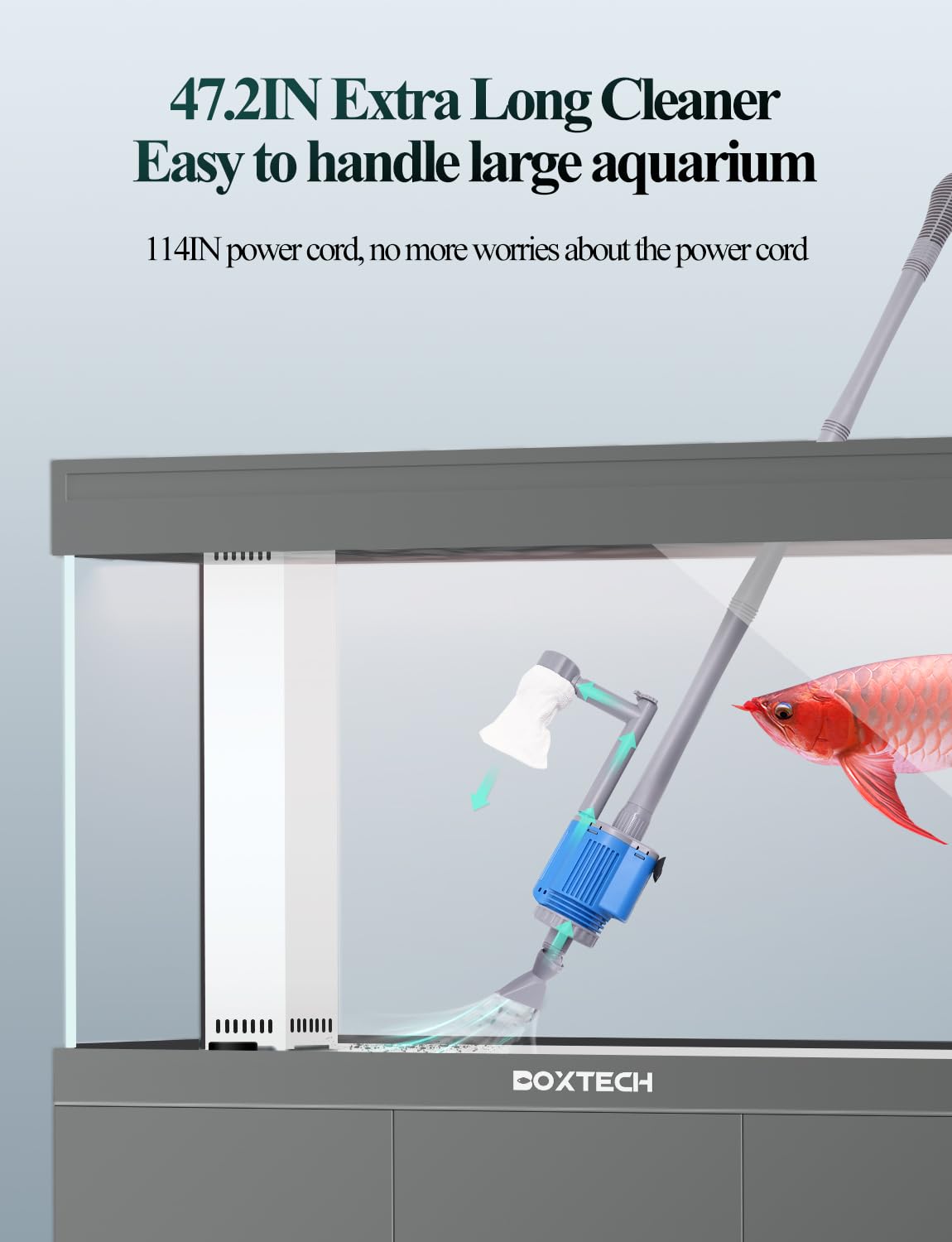 Upettools Aquarium Gravel Cleaner - Electric Automatic Removable Vacuum Water Changer Sand Algae Cleaner Filter Changer 110V/28W