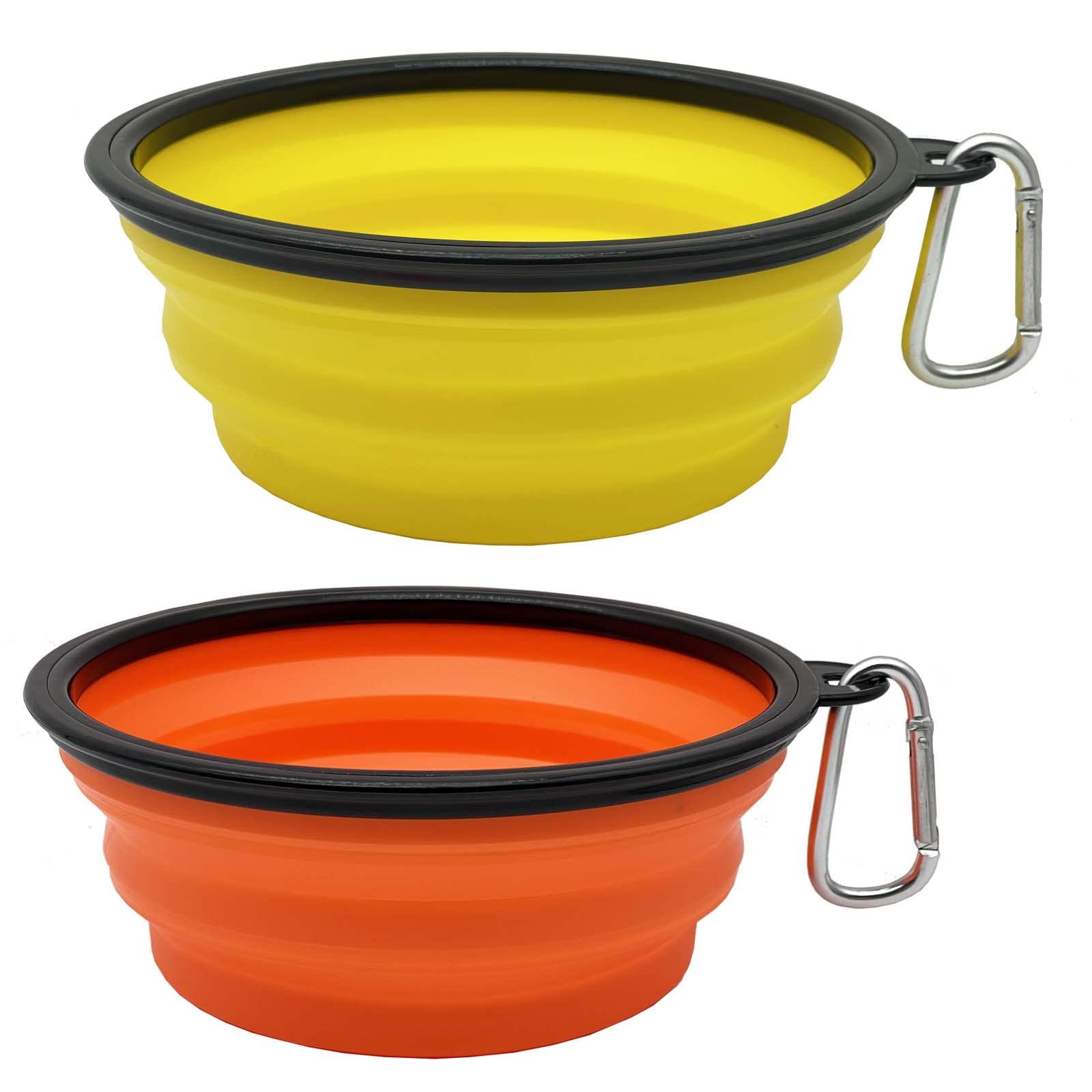 Large Collapsible Dog Bowl 35Oz,2 Pack Portable And Foldable Pet Travel Bowls With 2 Carabiners For Dogs Cats And Small Animals 
