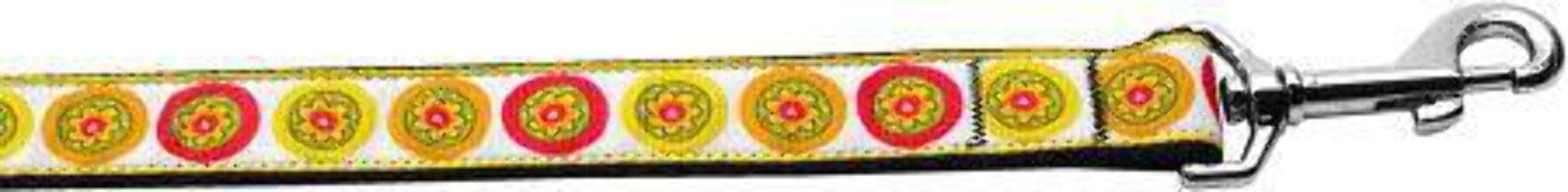 Pet Dog & Cat Nylon Collar or Leash, &quot;Autumn Daisies&quot; 3/8&quot; w x 6 ft. leash