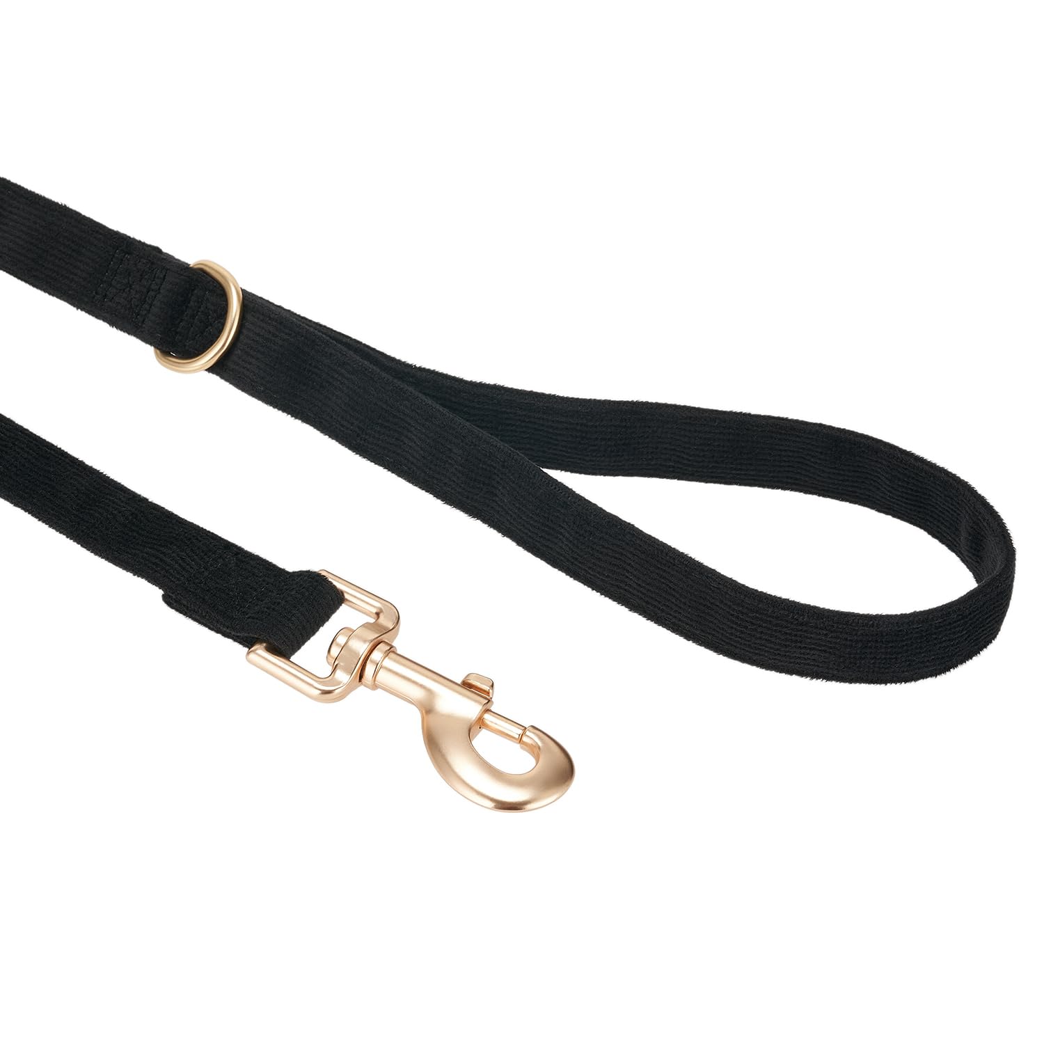 Petiry Soft Corduroy Fibric Dog Leash, 5 Feet Length Lead With Heavy Duty Rotating Hook, For Medium Large Dogs.(M,Black)