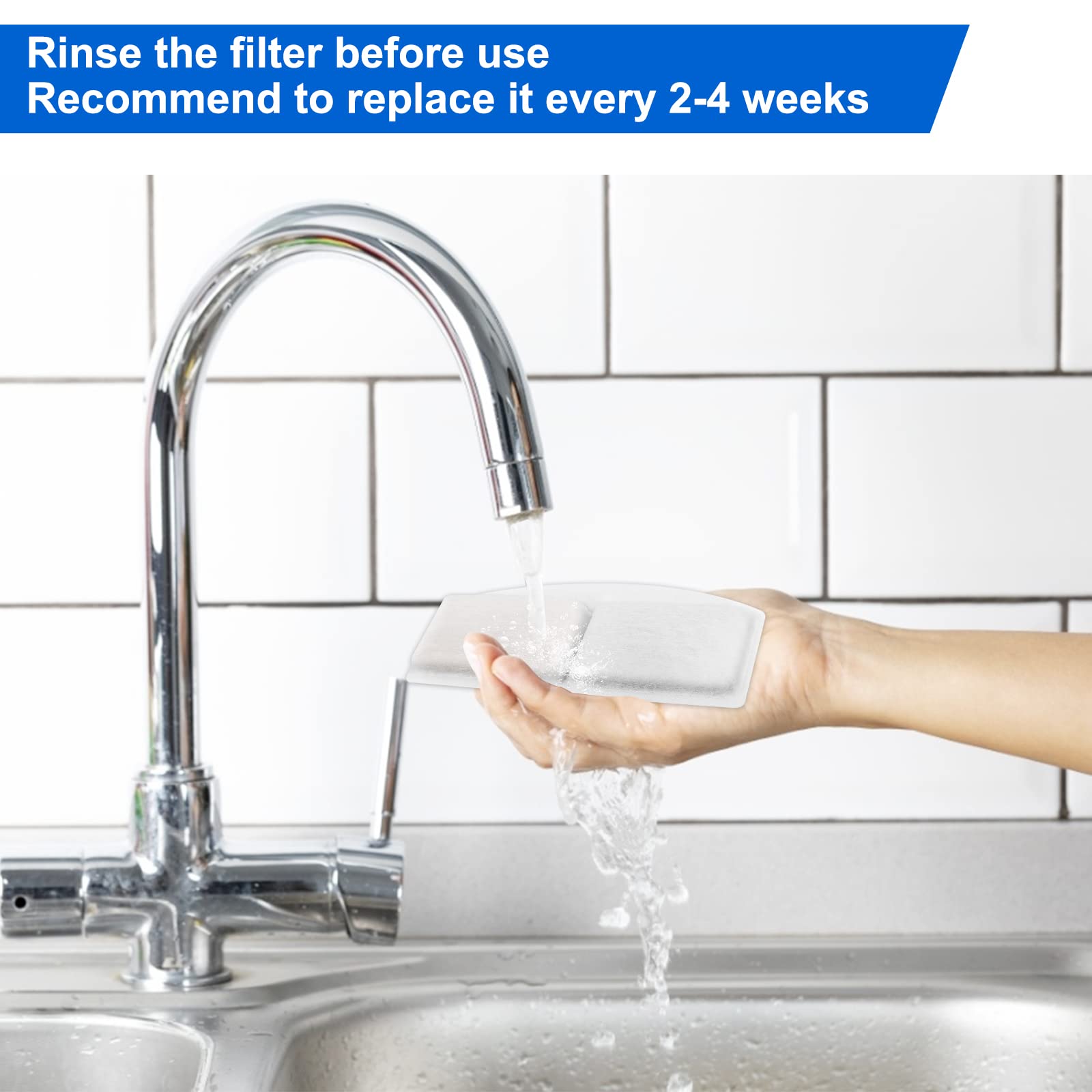 Myfatboss Pet Fountain Filter Replacement, 12 Packs Cat Water Fountain Filter, Pet Fountain Carbon Filters Compatible With 100Oz/3L Automatic Pet Fountain