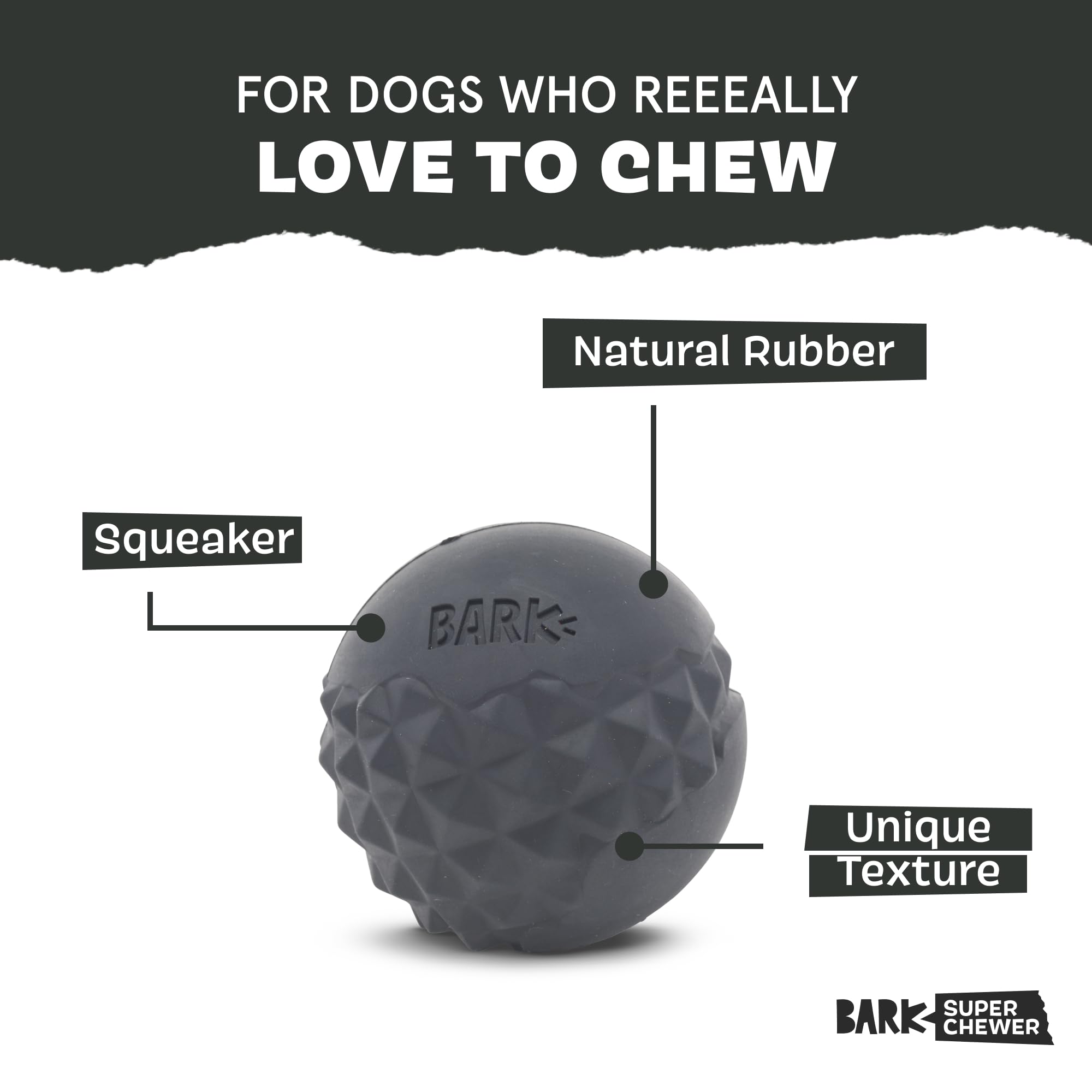 Barkbox Super Chewer Tough Dog Chew Toys For Aggressive Chewers, Treat Dispensing (Comet-Large)