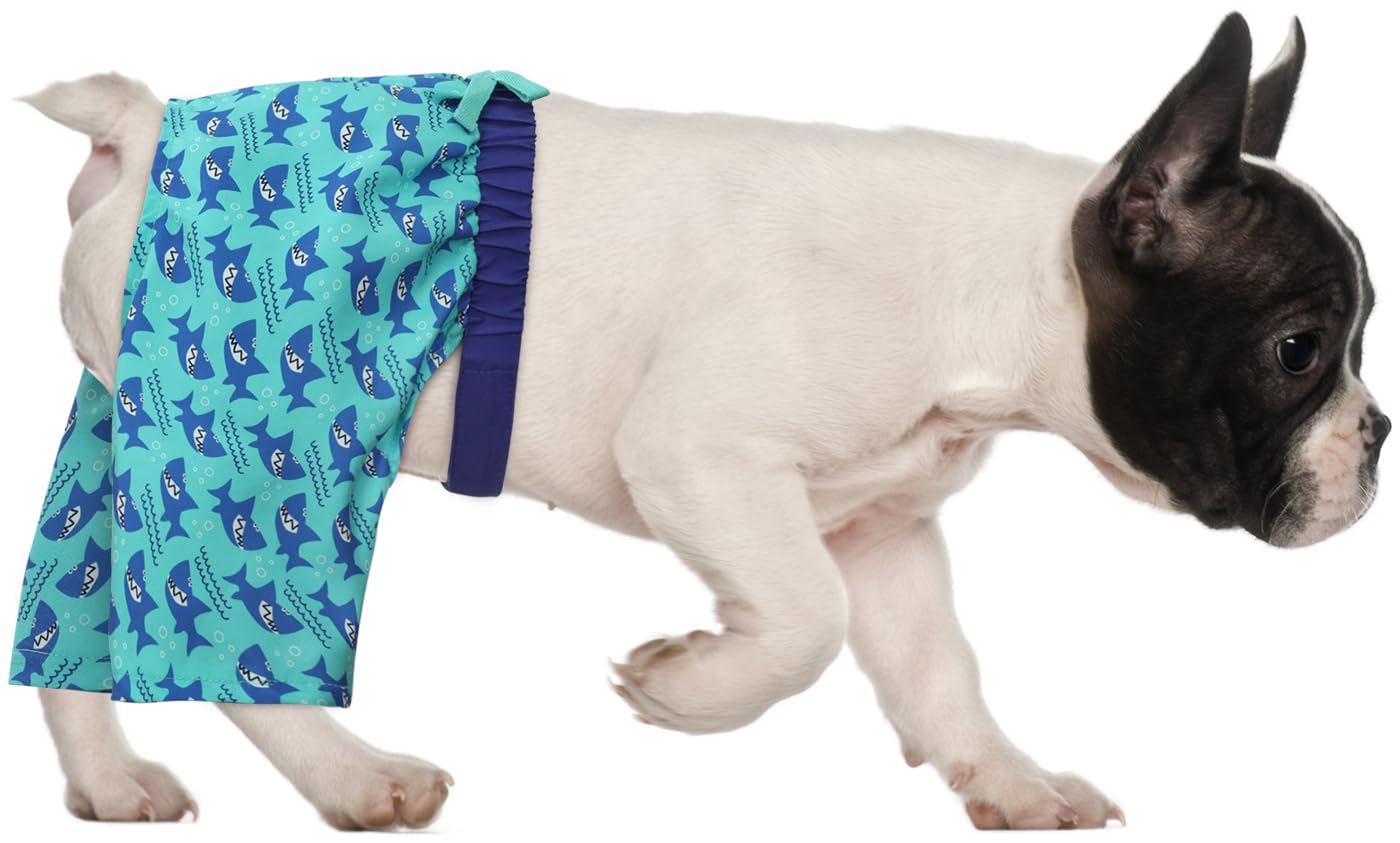 Hde Dog Swim Trunks Hawaiian Board Shorts Beach Pool Swimsuit For Xs To Xxl Dogs Sharks - M