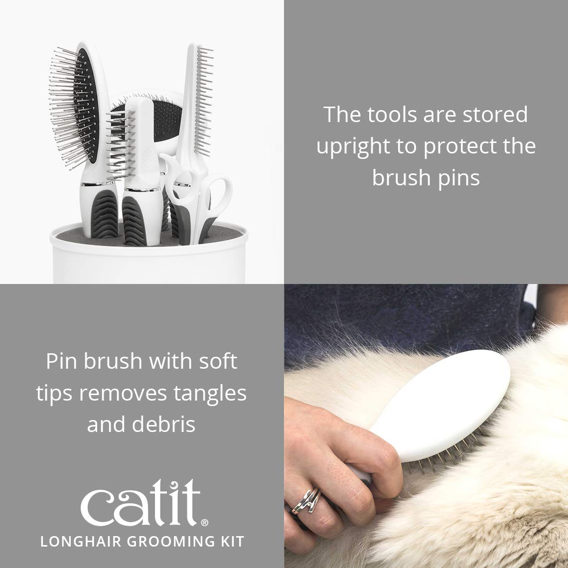 Catit Senses 2.0 Long Hair Cat Grooming Kit