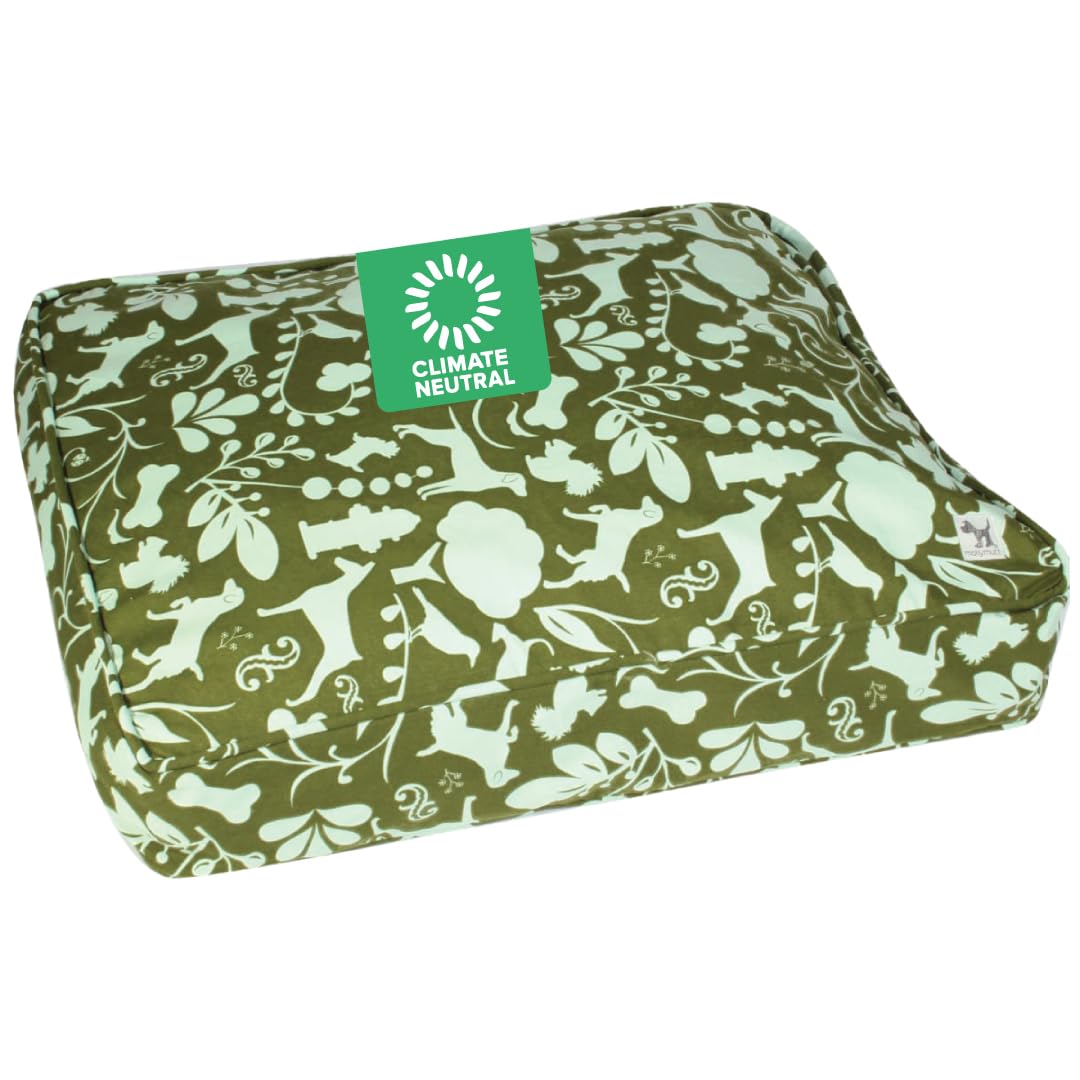 Molly Mutt Small Dog Bed Cover, Amarillo By Morning, Olive Green & Light Blue