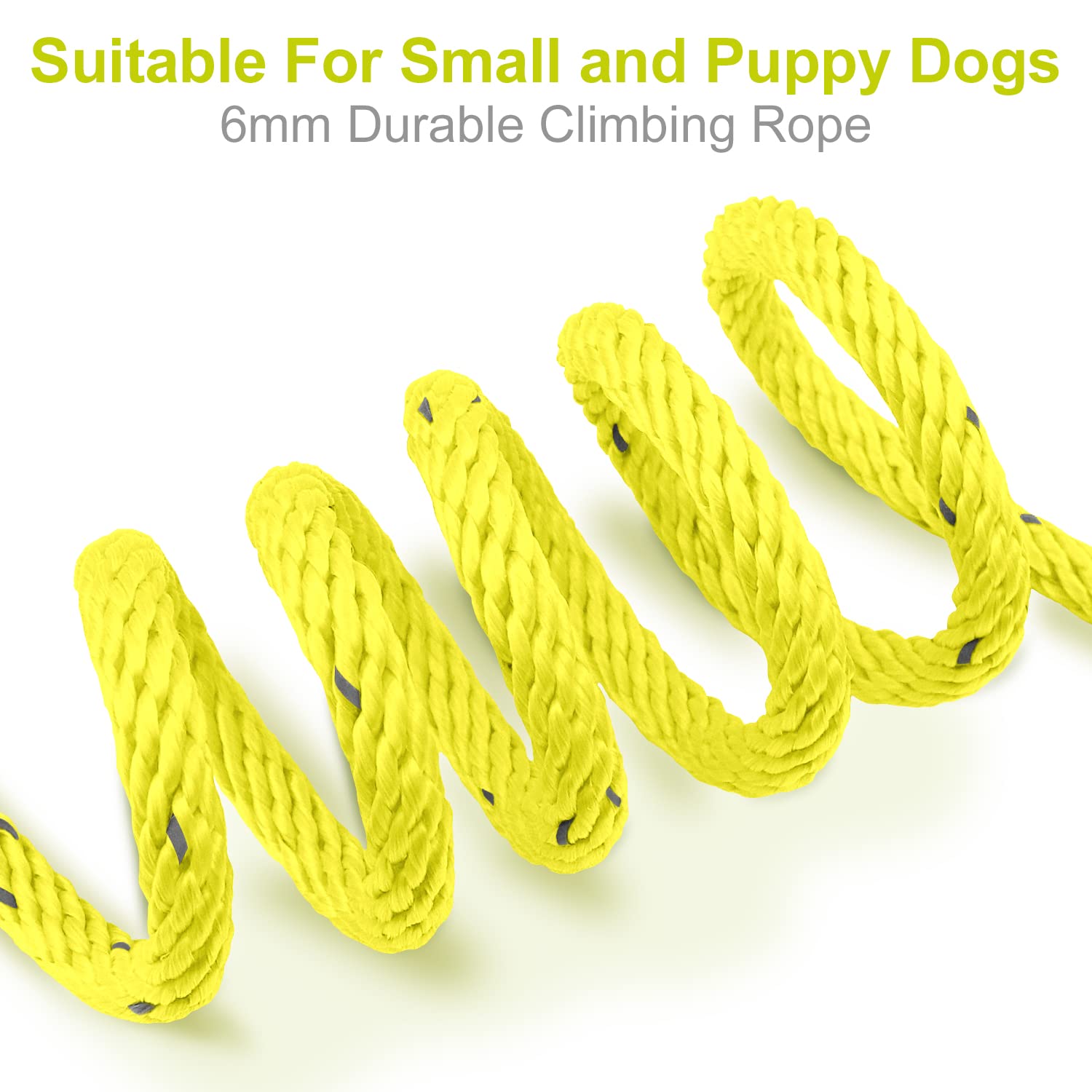Joytale Long Dog Training Leash, 50 Ft Tie Out Rope Check Cord Dogs Leashes With Padded Handle, Reflective Recall Lead For Puppy And Small Dogs, Yellow
