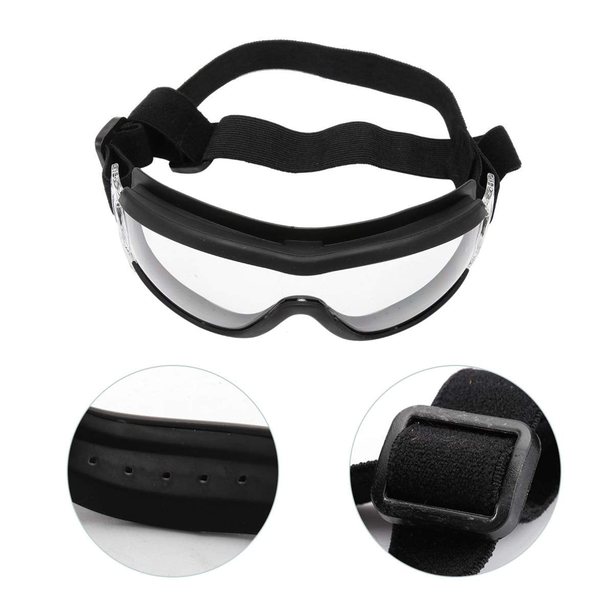 Ultechnovo Pet Goggles Eye Protective Glasses Anti-Uv,Windproof,Waterproof Eye Goggles For Medium-Sized Or Large Dog (Transparen