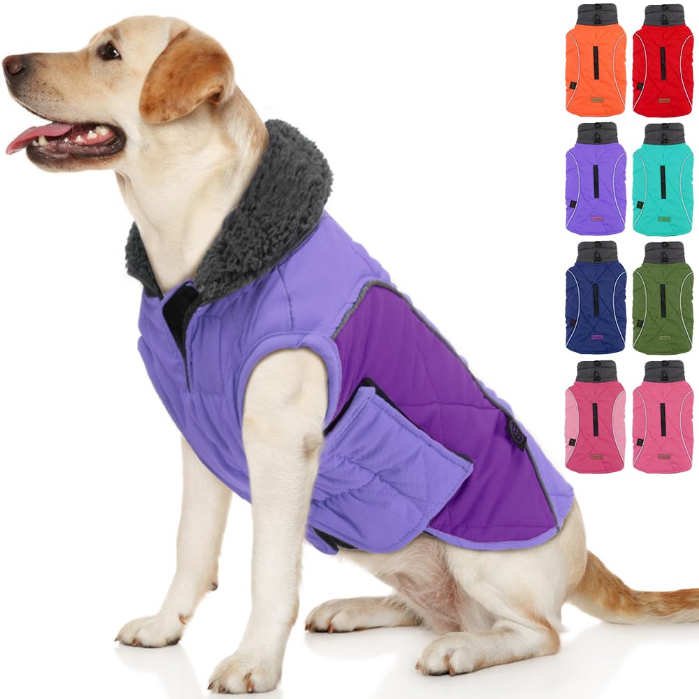 Emust Winter Dog Coats, Fleece Dog Apparel For Cold Weather, British Style Windproof Warm Dog Jacket For Small Dog Coats For Win