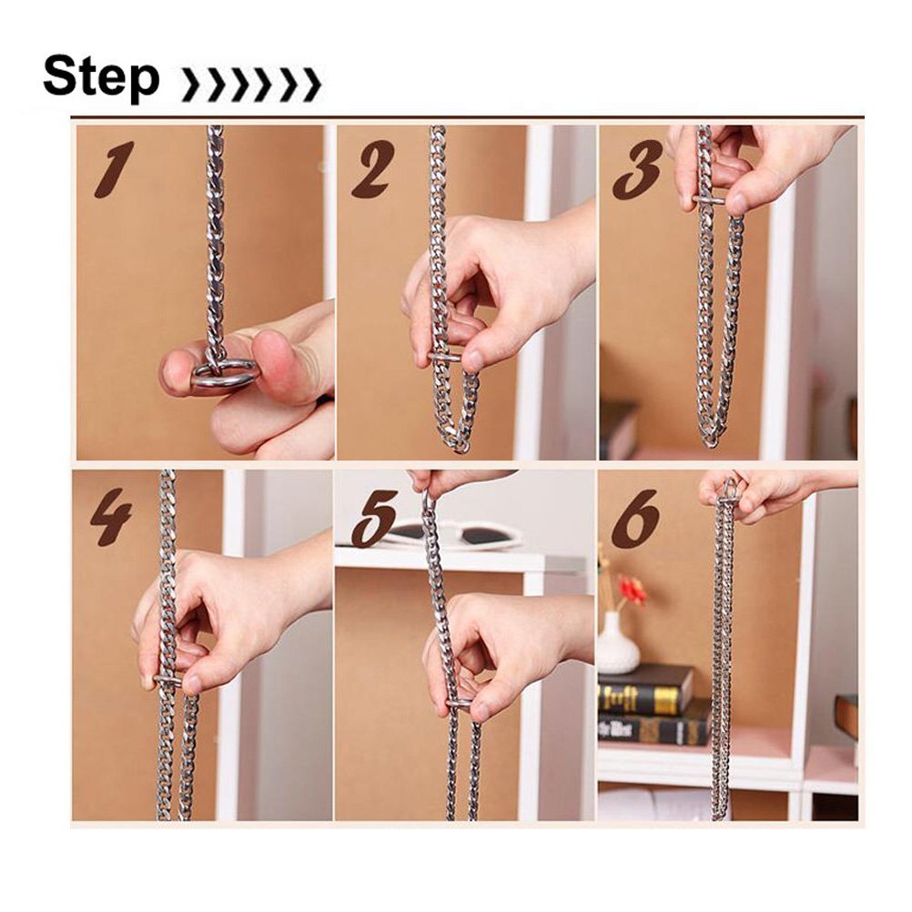 Sgoda Black Dog Chain Collar Choke Pet Training Snake Collar With Heavy Links, 24 In, 5 Mm