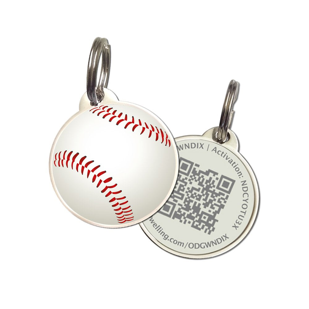 Pet Dwelling Baseball Qr Code Pet Id Tags - Dog Tags And Cat Tags: Instant Online Profile Access And Scan Location Email Alerts