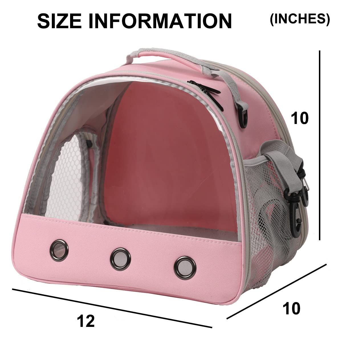 Bearded Dragon Carrier, Lizards & Small Animal Travel Carrier For Sugar Glider, Hedgehog, Rat, Parrot, Bird & Guinea Pig - Portable, Two-Pig Pink Carrier