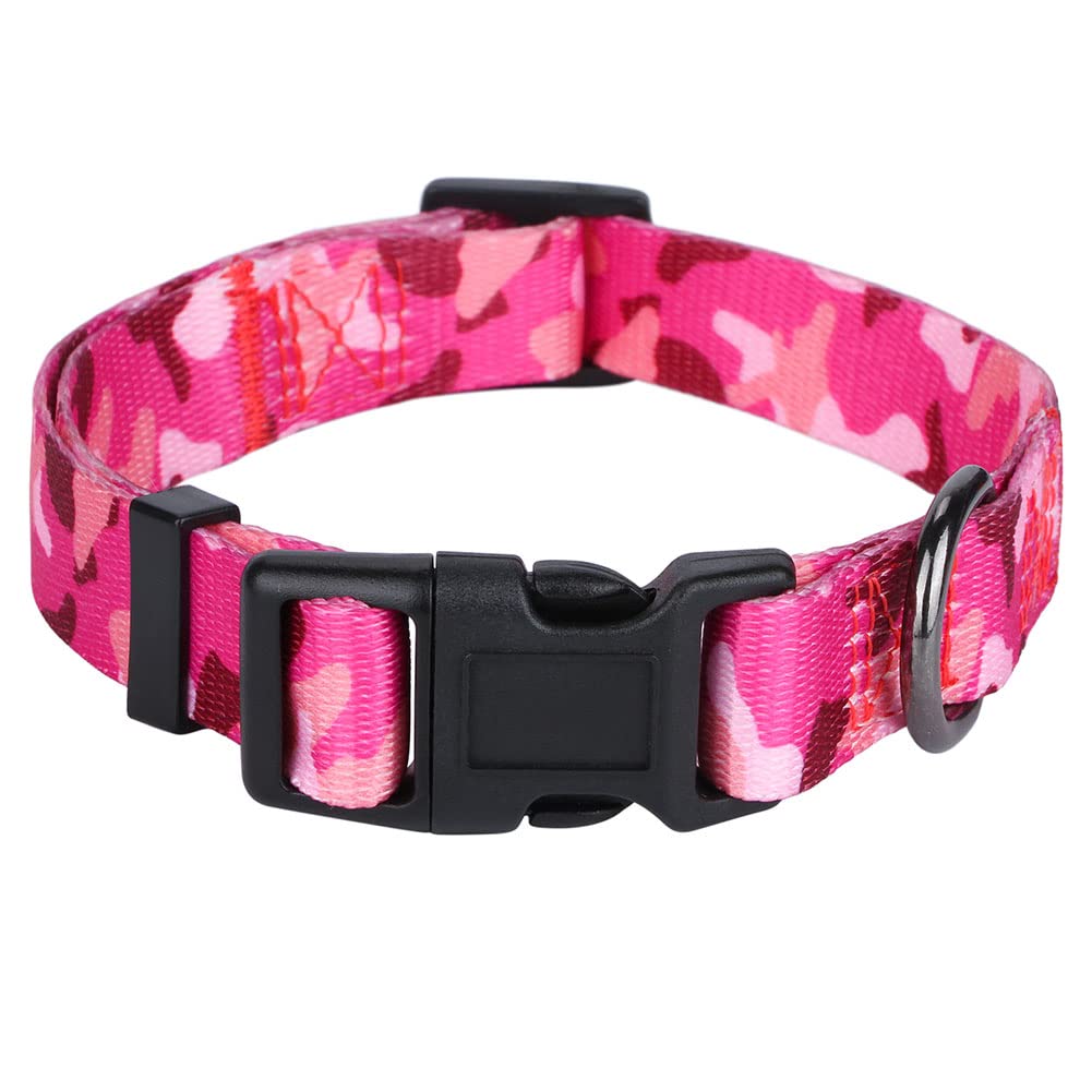 Rhea Rose Dog Collar Special Design Personalized Soft Collars Pink Camo Small
