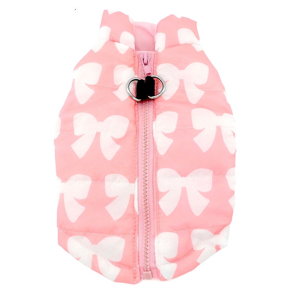 Smalllee_Lucky_Store New Various Pet Cat Dog Soft Padded Vest Harness Small Dog Clothes Pink Bow M, Model: Bfl049-Pink-M