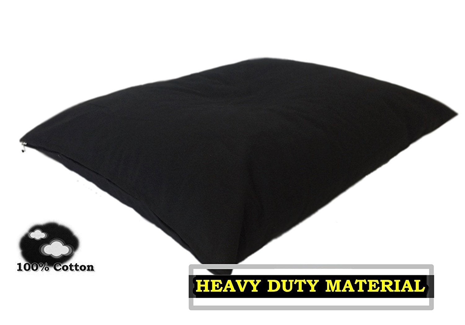 Diy Do It Yourself Durable Tough Black Canvas Pet Dog Bed Pillow Cover + Internal Inner Waterproof Resistant Case Set For Small Medium Dogs - Covers Only Flat Style (Black Canvas, 36''X29'')