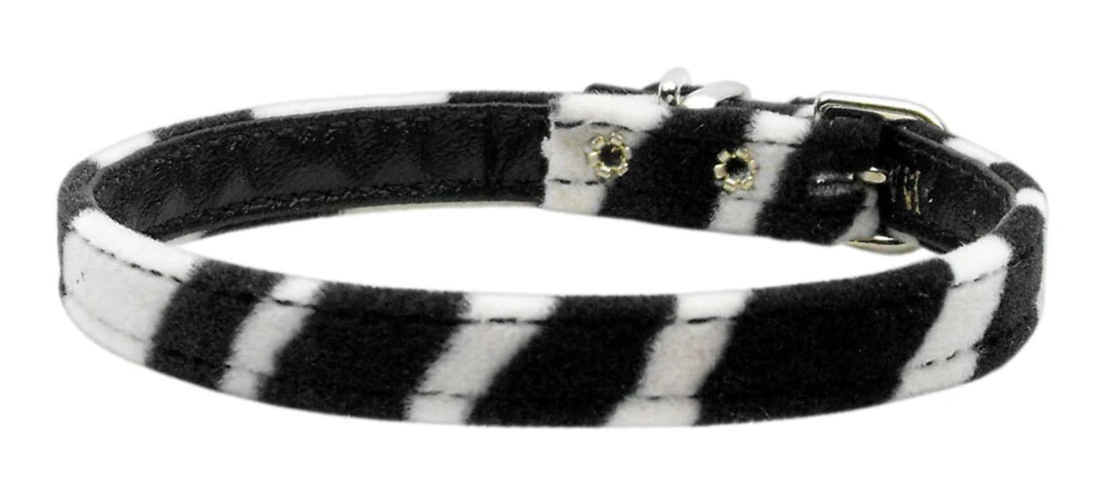 Dog, Puppy & Pet Plain Collar, &quot;3/8&quot; Wide Animal Print&quot; Tiger 10