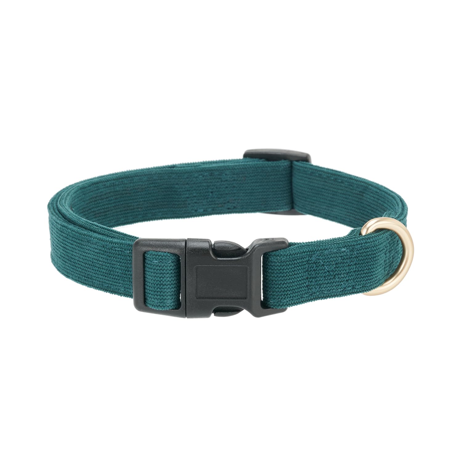 Petiry Soft Corduroy Fibric Dog Collar, Quick Side Release Buckle, For Large Dogs.(Green,Large:17-26)