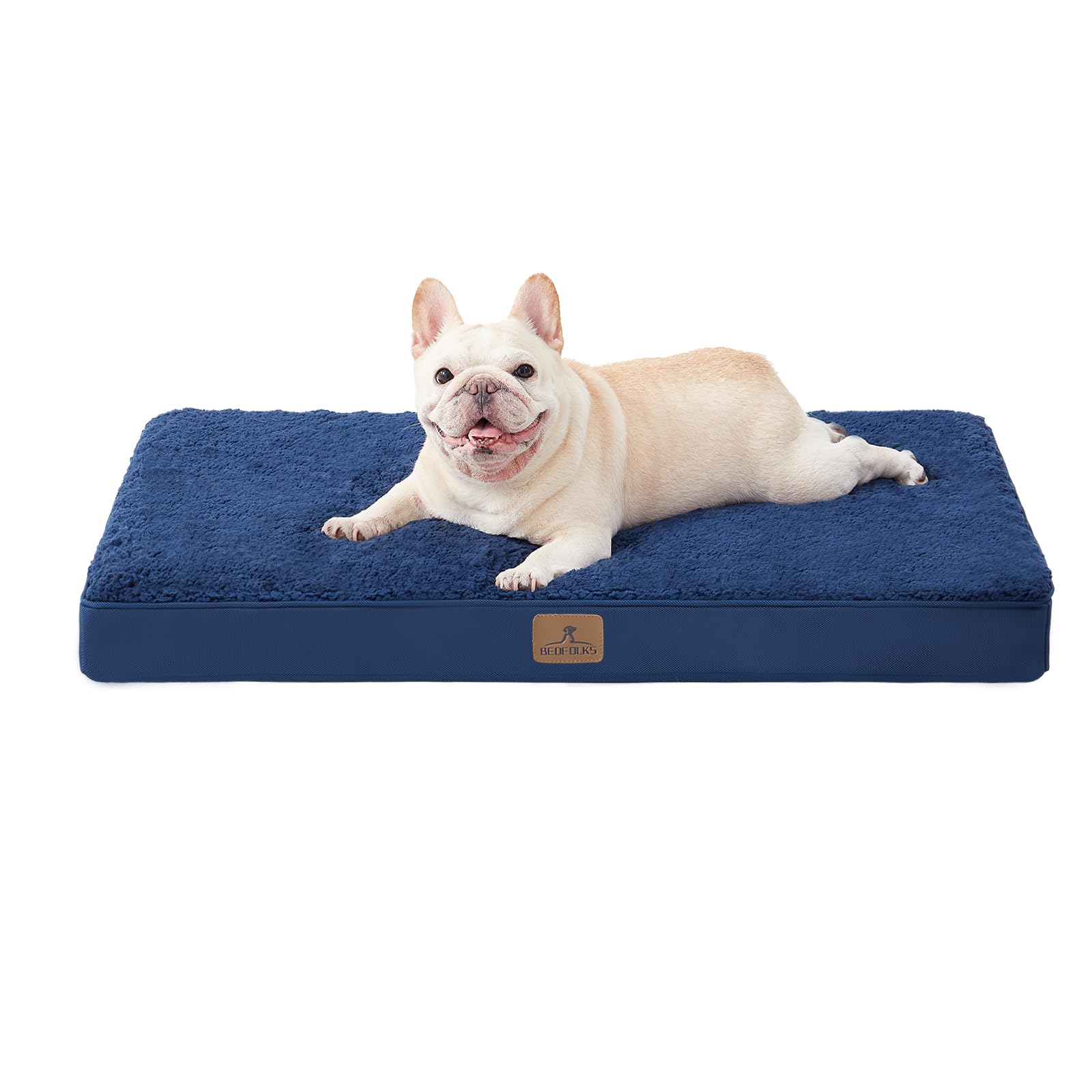 Bedfolks Orthopedic Dog Bed For Large Dogs - Egg Foam Dog Crate Bed With Removable Waterproof Cover, Pet Bed Mat Suitable For Do