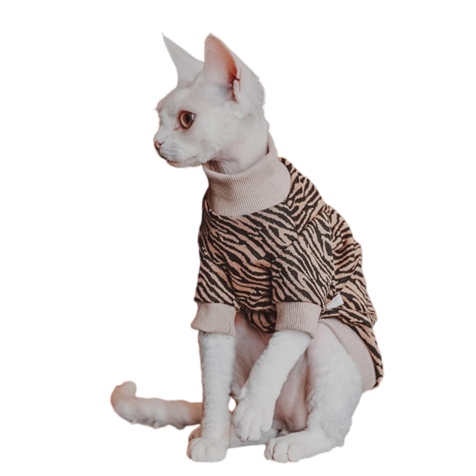 Kitipcoo Vintage Mulan Cotton Sphynx Hairless Cats Shirt Cat Turtleneck Pet Clothes Kitten T-Shirts With Sleeves For Sphynx Corn