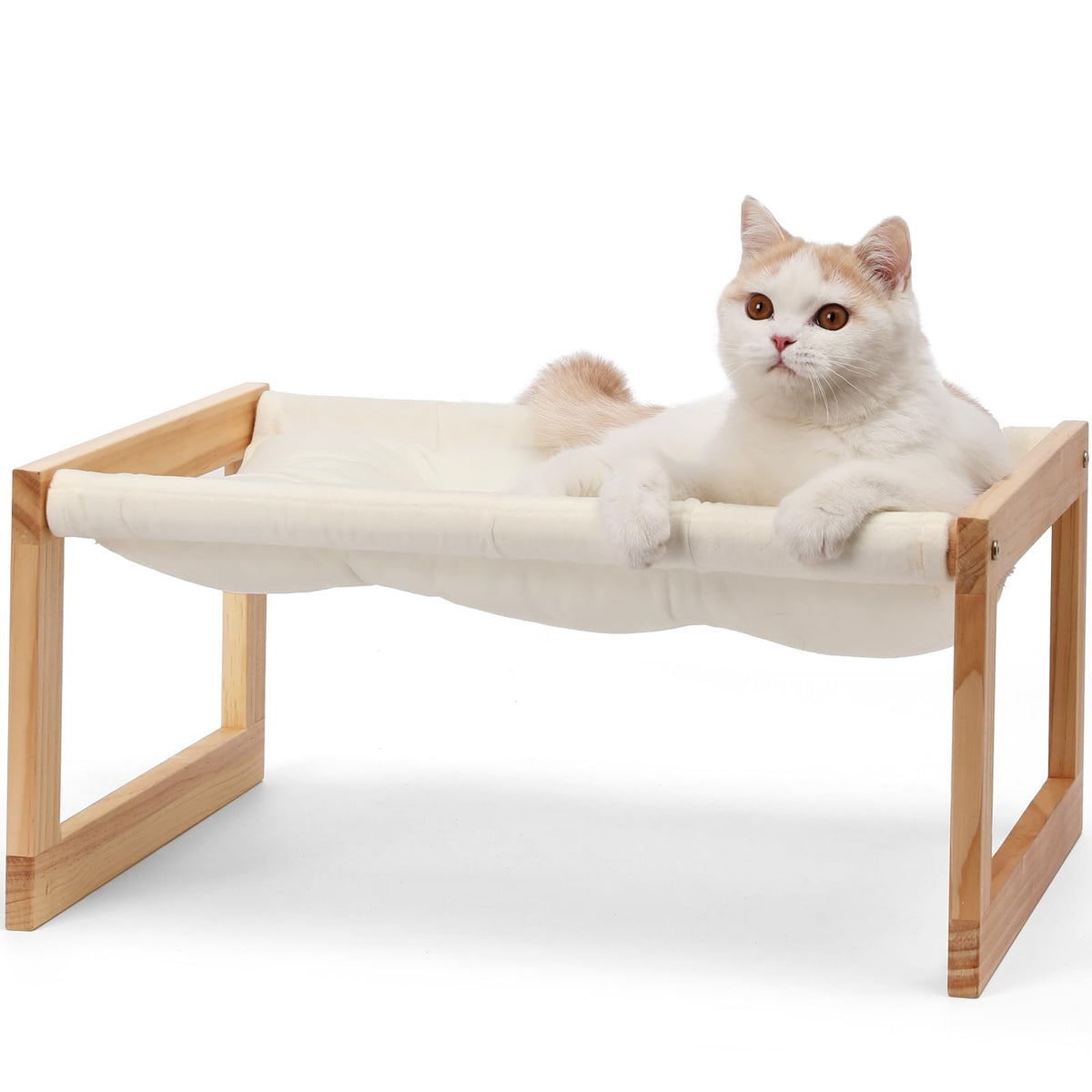 Fukumaru Cat Bed, Plush Velvet Cat Beds For Indoor Cats, Wooden Cat Hammock, 21 X 16.5 Inch Cat Couch, Suitable For Cats, Dog, Bunny, Rabbit, Kitten And Small Animal