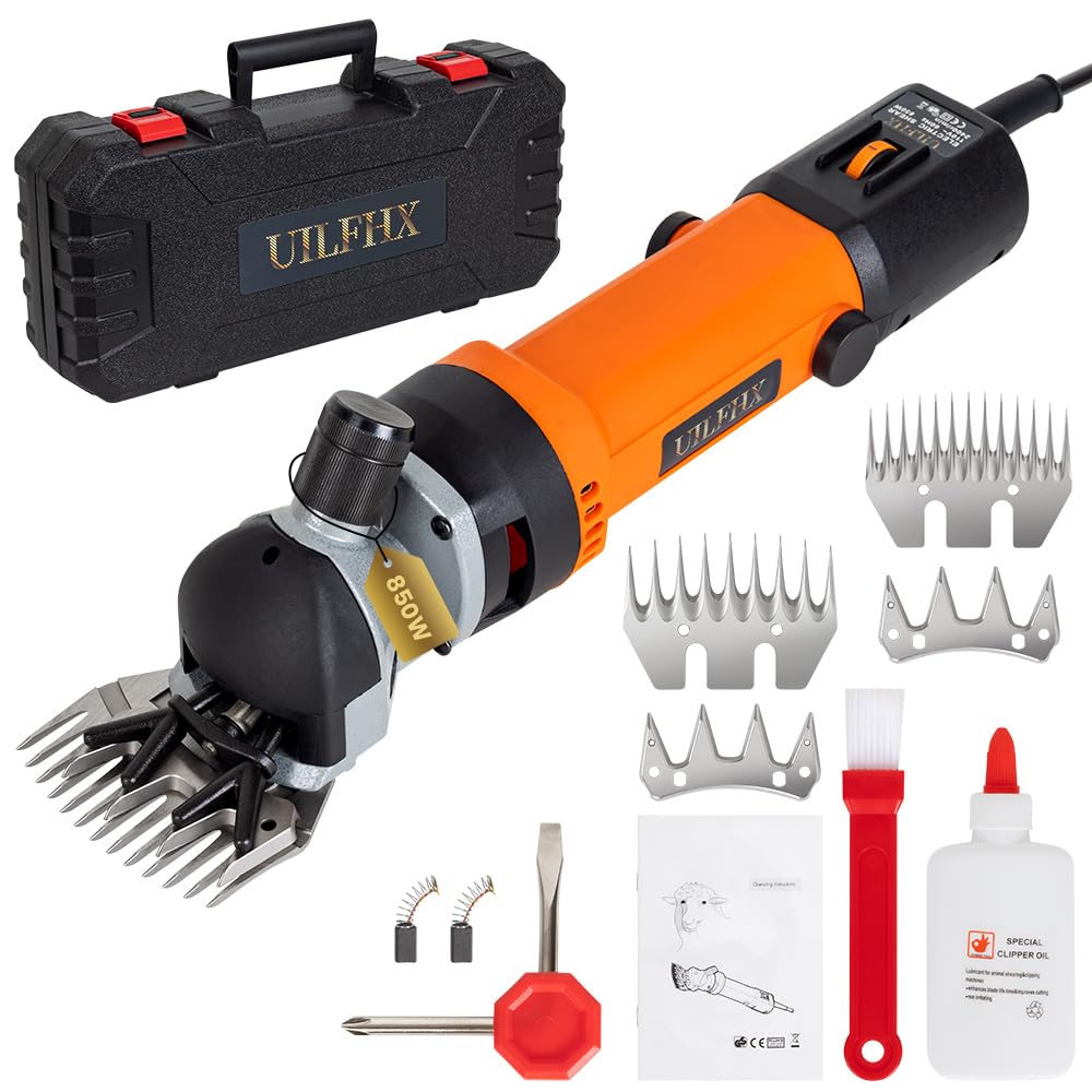 Uilfhx Sheep Shears Electric 850W Professional Heavy Duty Shearing Clipper With 6 Speed, For Shaving Fur Wool In Sheep, Goat, Ca